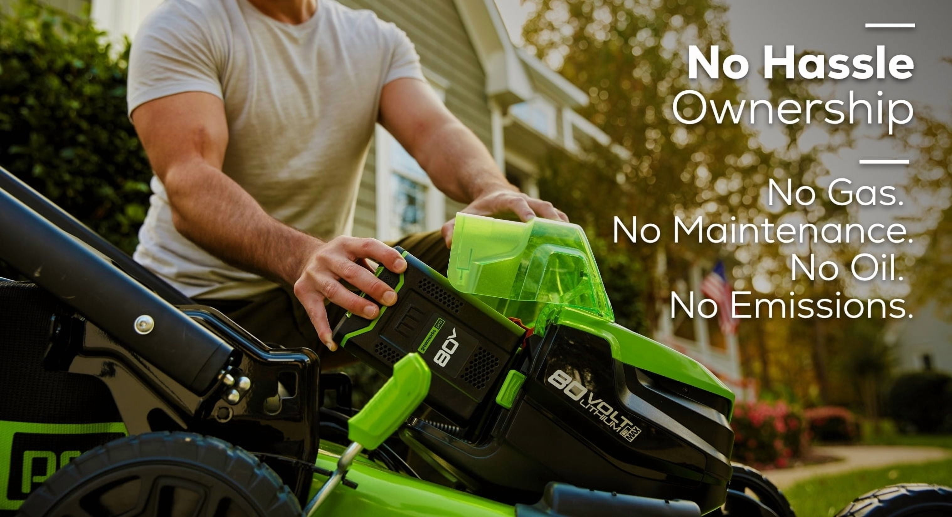 Greenworks 80V 21 in Cordless Self-Propelled Lawn Mower with 4.0Ah and 2.0Ah Batteries (Green, 21 in) nizz4