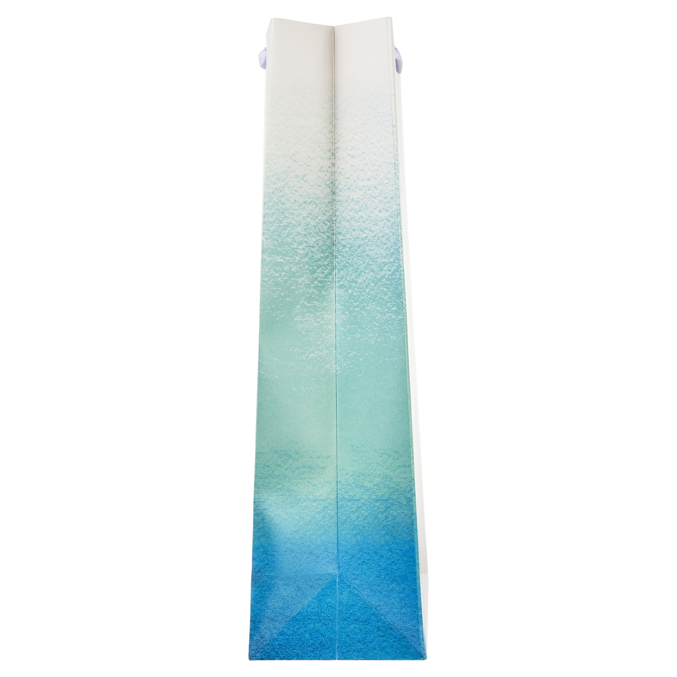 Way To Celebrate Jumbo Paper Gift Bag, Ombre Design with Ribbon Handles (Blue and White, 14.5 in x 5 in x 18 in) us7vd