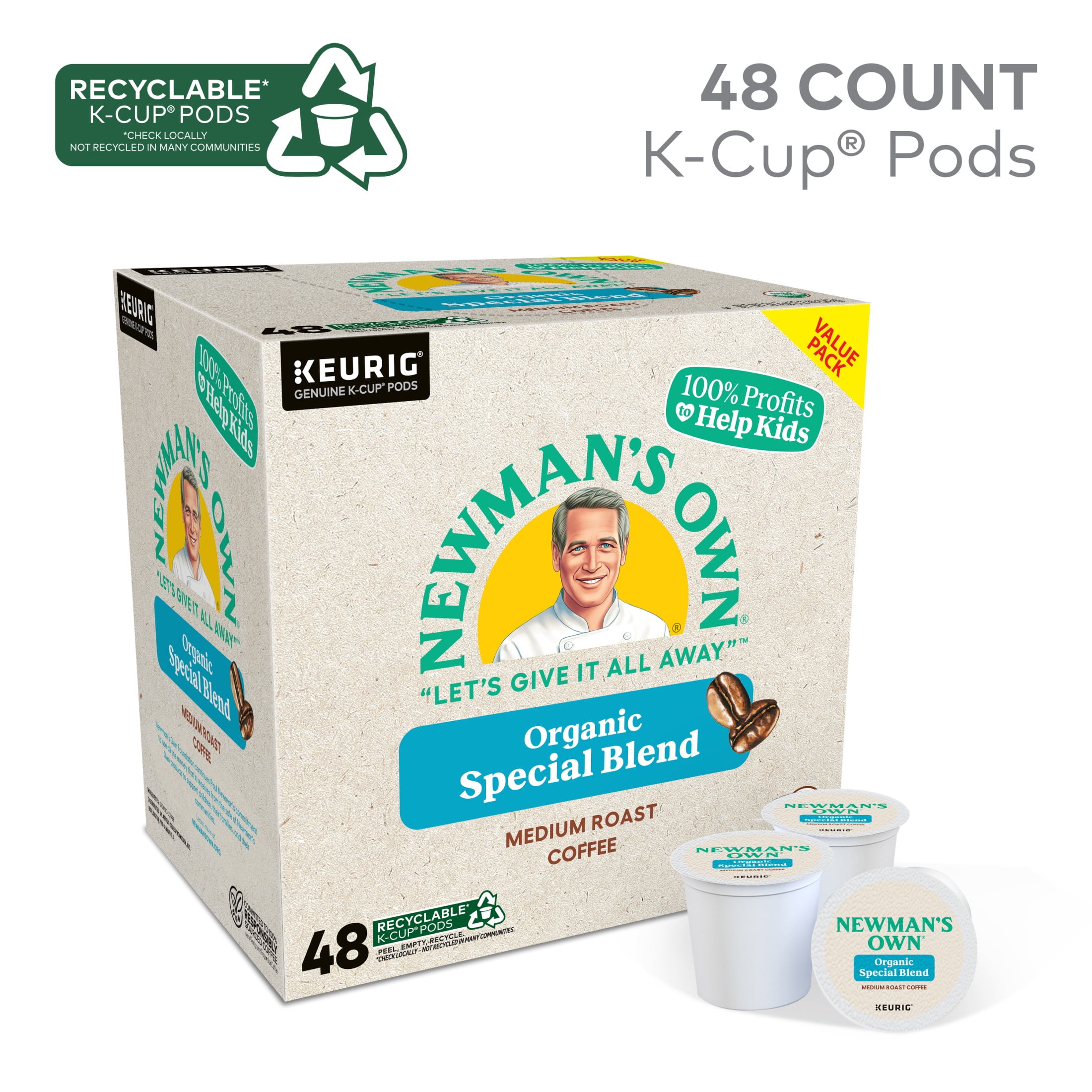 Newman's Own Organics Special Blend Coffee Pods, Medium Roast (48 Count) zcf4y