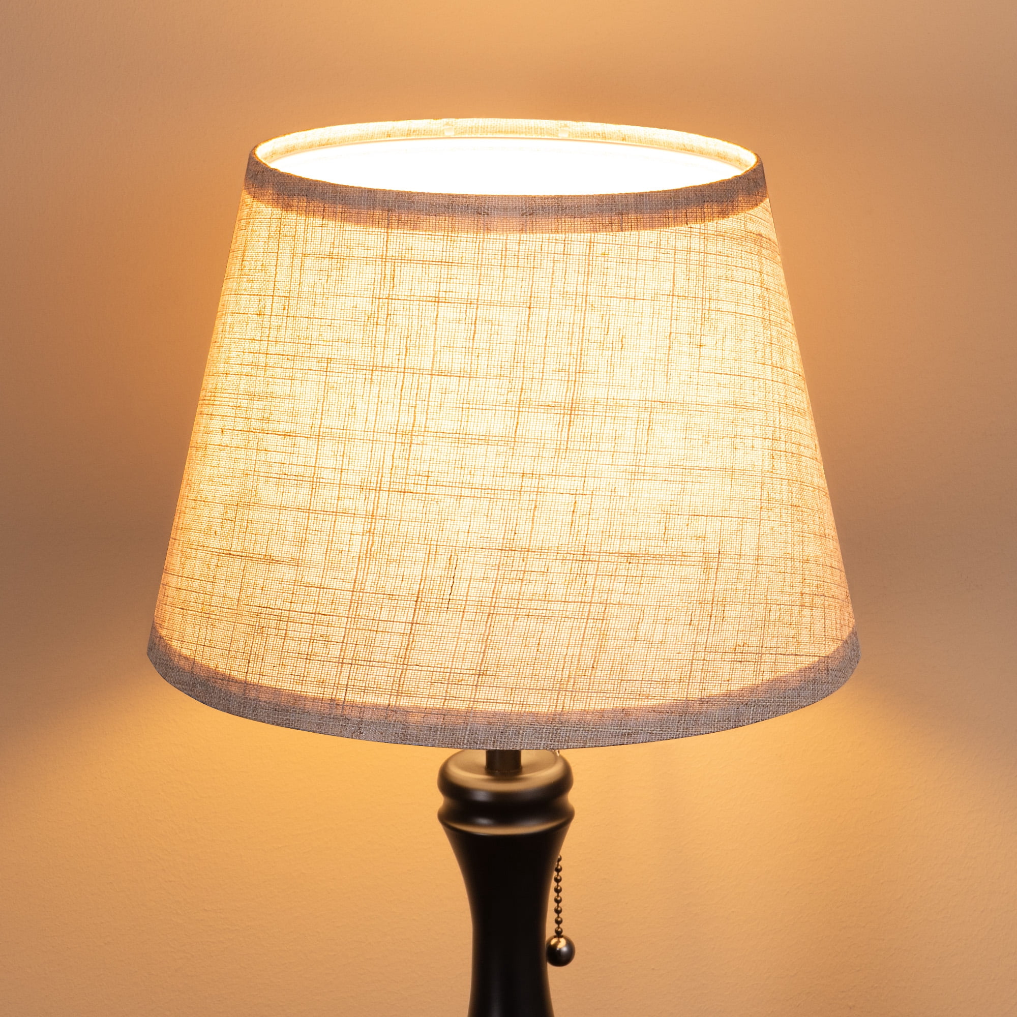 EDISHINE Modern Table Lamp with Linen Shade and Pull Chain Switch (Beige, 18 in) afit4