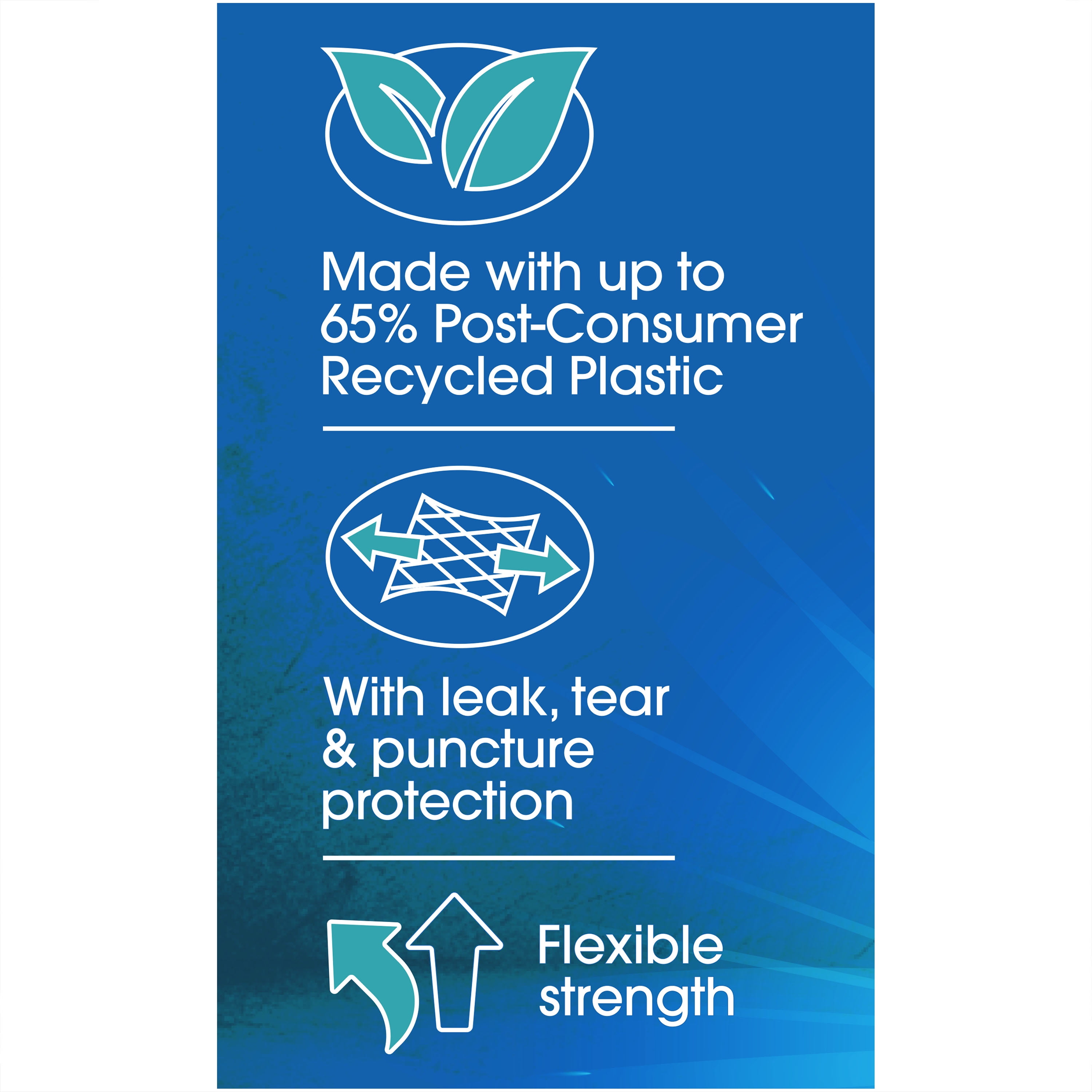 Great Value Sustainable Multi-Purpose Drawstring Trash Bags (30 Gallon, 40 Count) 67ois