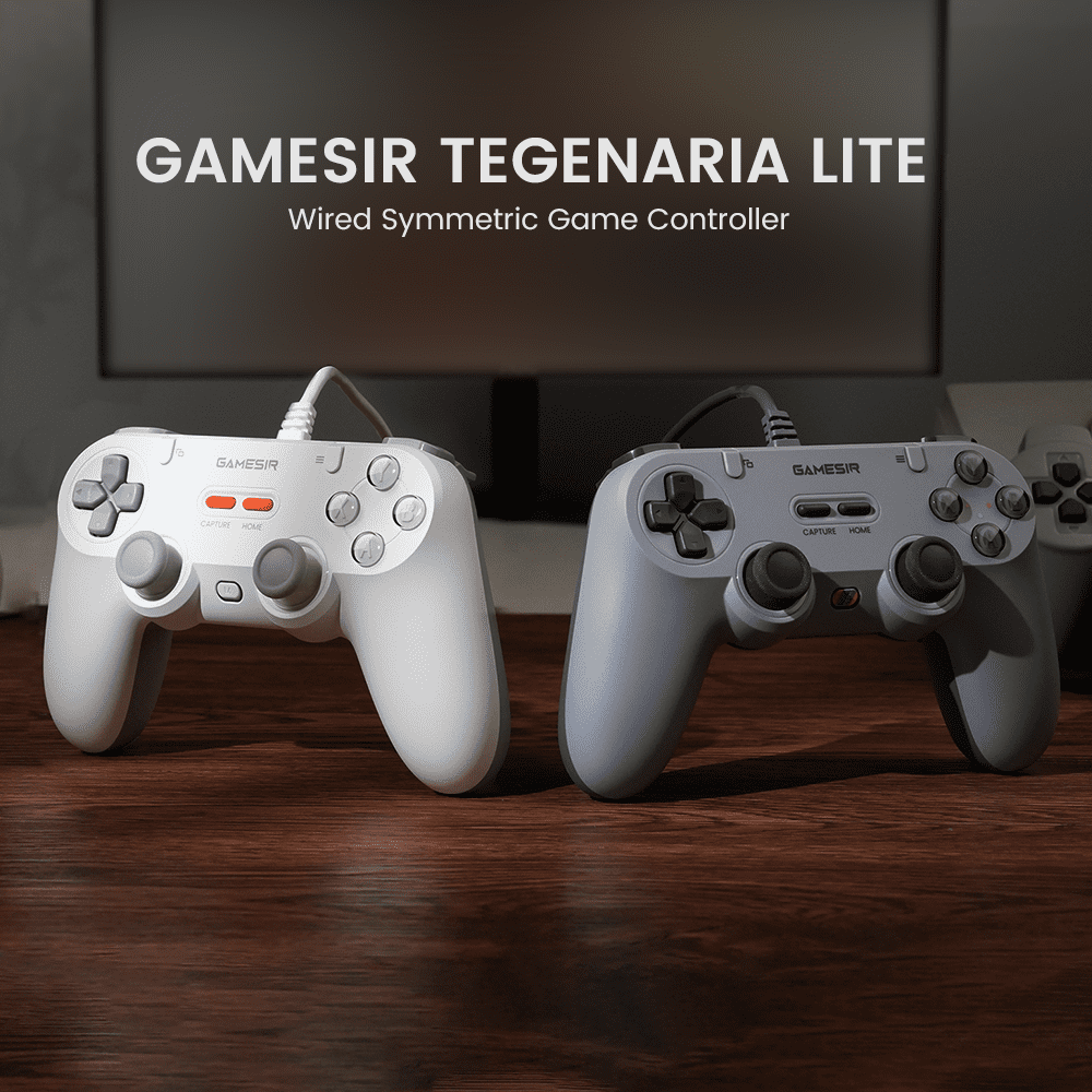 GameSir Tegenaria Lite Wired Gaming Controller with Hall Effect Sticks and Mappable Back Buttons (White) phj2b
