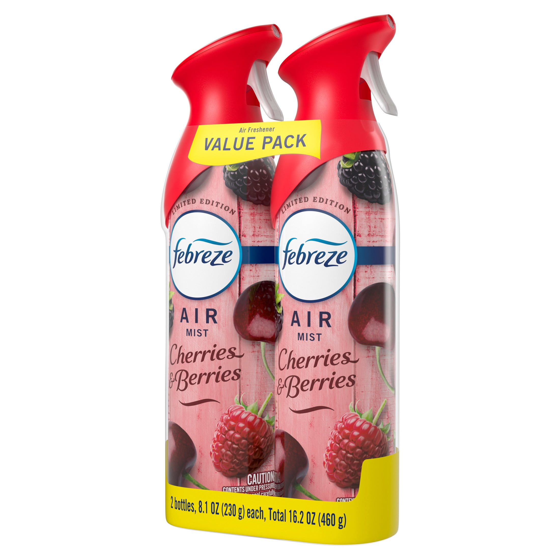 Febreze Air Mist Air Freshener Spray, Cherries & Berries Scent, Odor Eliminator (Cherries & Berries, 16.2 oz, 2 Pack) nve1x