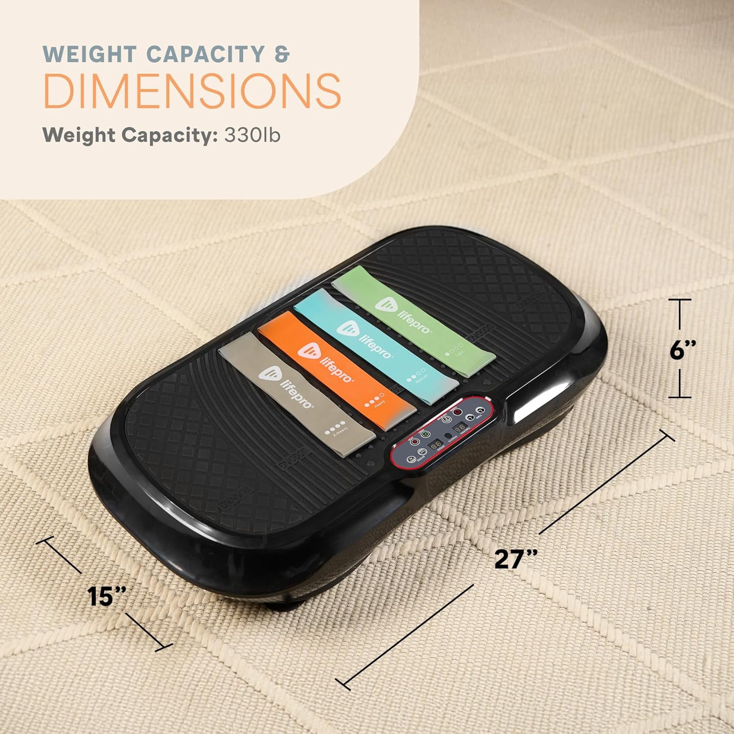 Lifepro Waver Vibration Plate Exercise Machine (Black, 27.5 in x 15.5 in) hf7nn