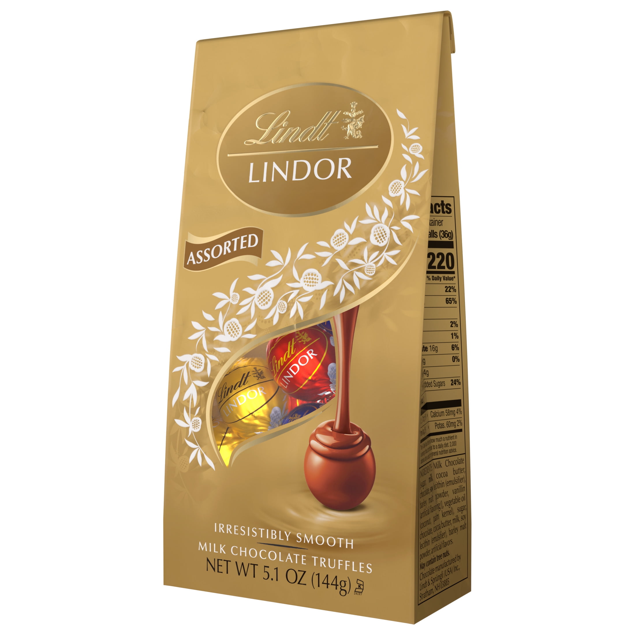 Lindt Lindor Assorted Chocolate Truffles, Premium Gourmet Confectionery (Assorted Flavors, 5.1 oz) o42hq