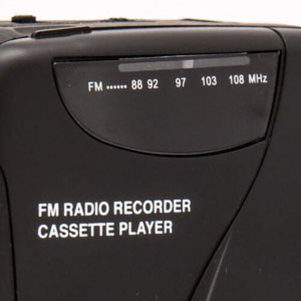 GPO Personal Cassette Player and FM Radio with Built-in Speaker and Microphone (Black) 605rs
