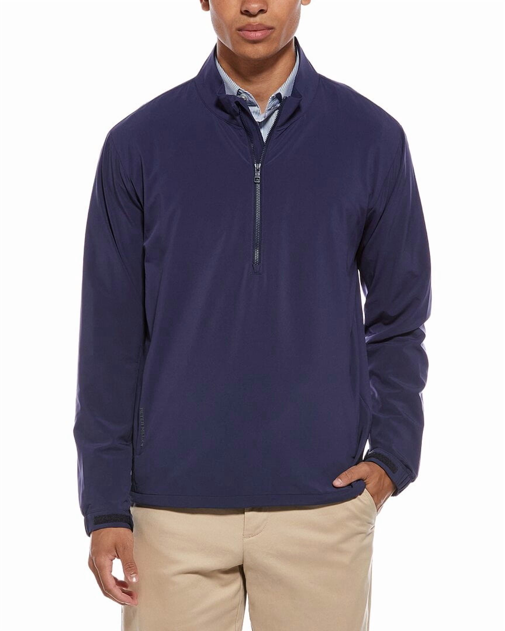 Peter Millar Men's Performance Windbreaker Jacket Lightweight Water-Resistant Outerwear (Blue, L) yoq3e