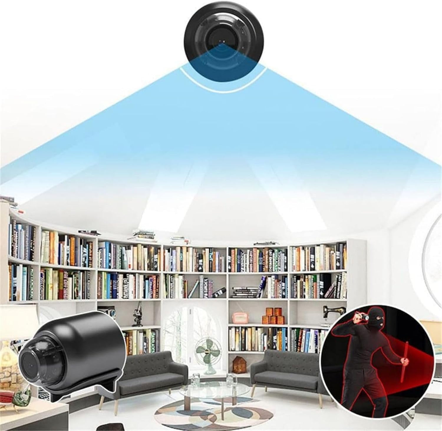 Matxabr Magnetic Mini Security Camera 1080P HD Wireless Surveillance System with Motion Detection and Night Vision (Black, 4 Pack) 6tsup