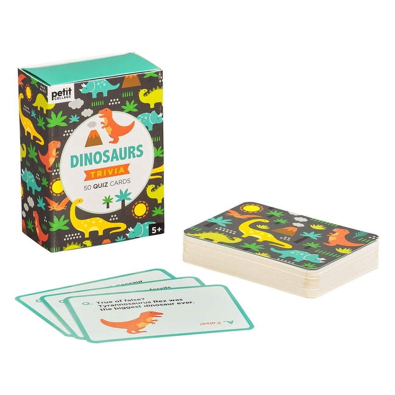 Petit Collage Dinosaurs Trivia Cards Educational Learning Game (50 Cards) cvw19