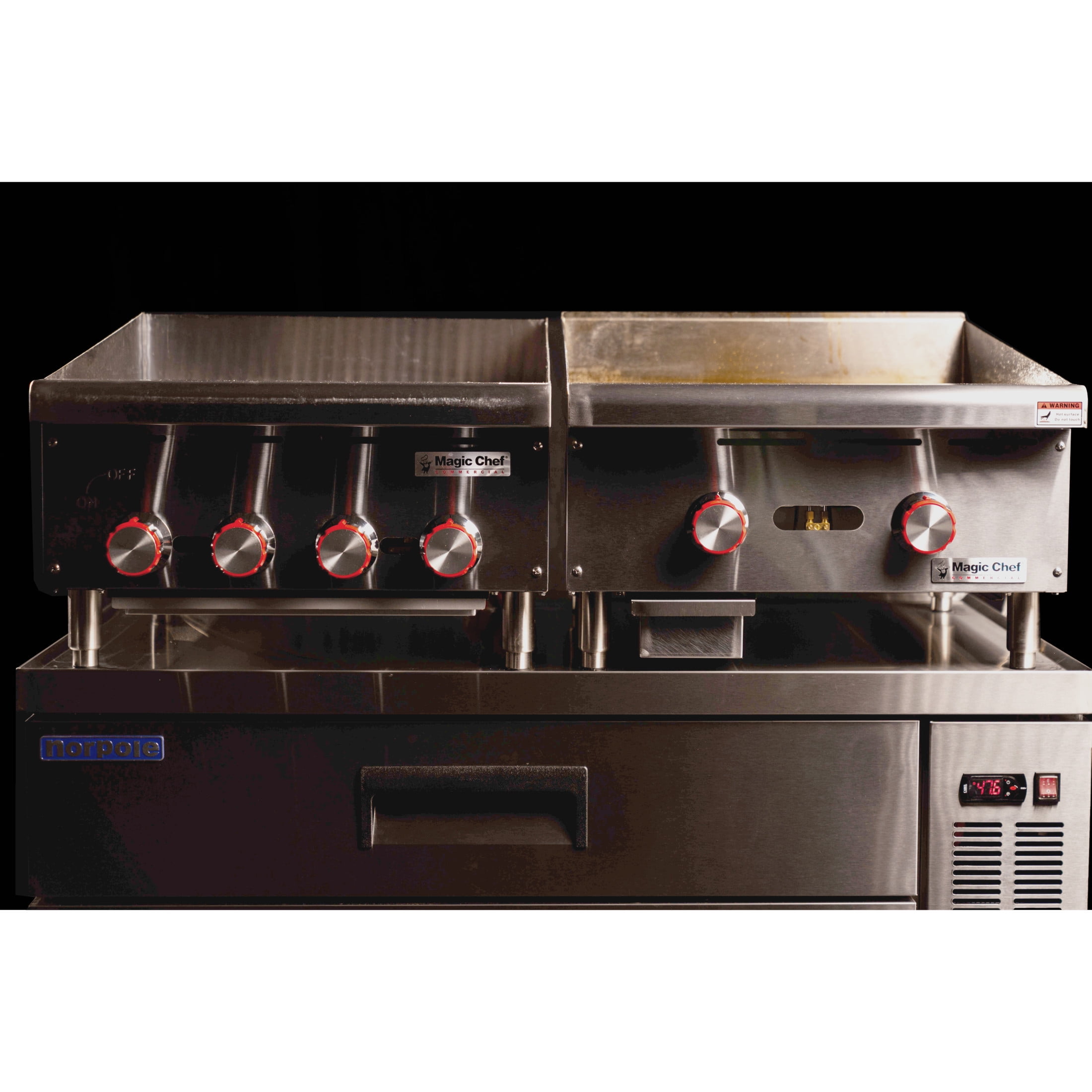 Magic Chef Commercial Natural Gas Manual Countertop Griddle (Silver, 48 in) i7ntx