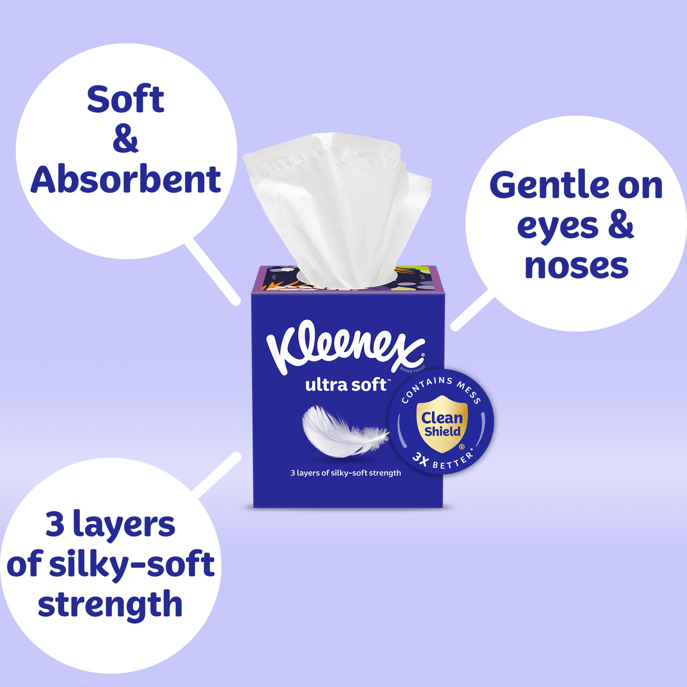 Kleenex Ultra Soft Facial Tissues, 3-Ply Premium Absorbent Tissues (White, 18 Flat Boxes, 2,160 Total Tissues) jhard