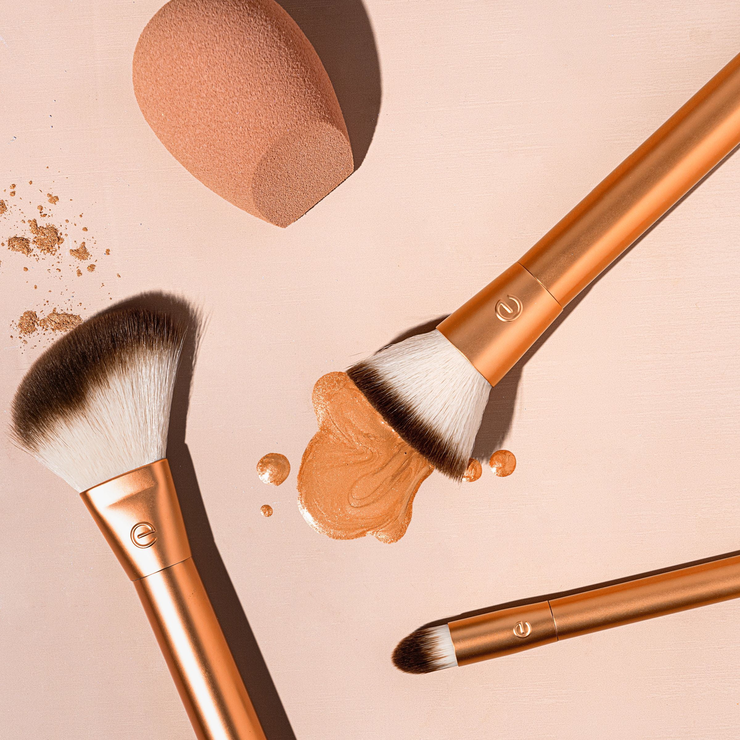 EcoTools Precious Metals Face Blend + Sculpt Kit, Professional Makeup Brush Set (Gold, 4 Piece Set) 6fmsw