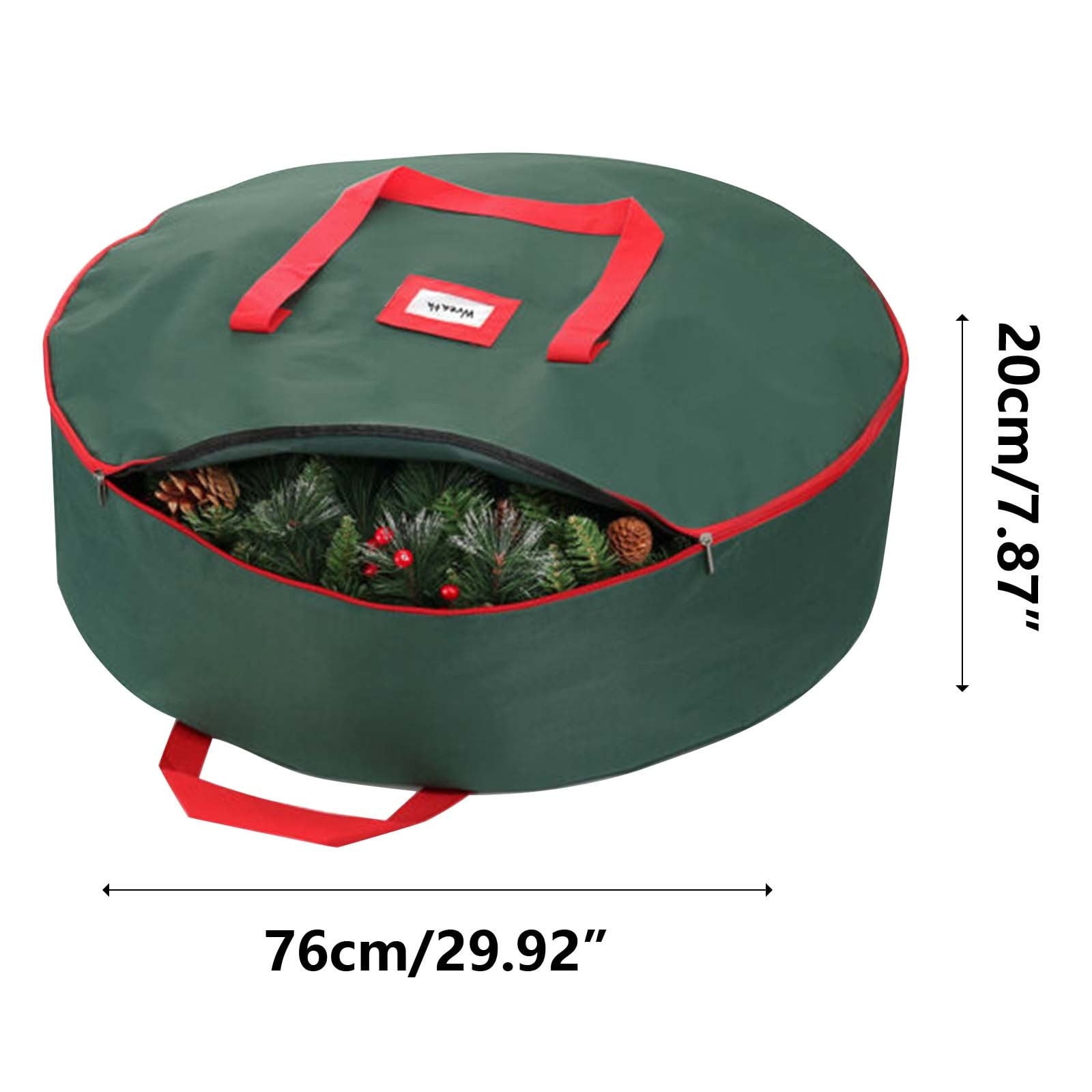 Aihimol Heavy Duty Wreath Storage Bag, Waterproof Christmas Wreath Holder for Seasonal Organization (Green, 29 in) 9kuj2