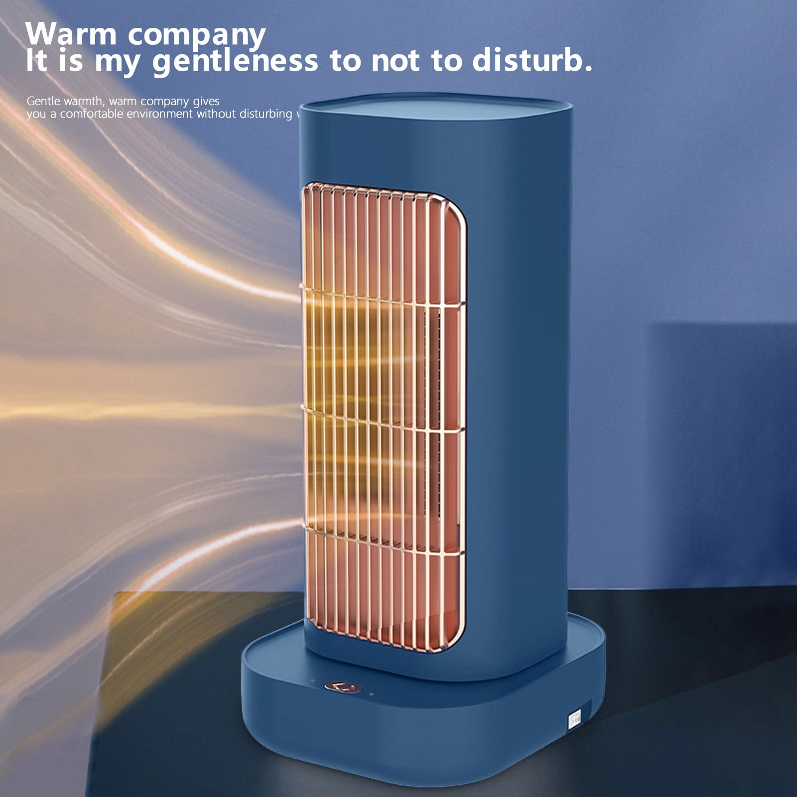 PhiGZnt Portable Electric Space Heater (Blue, 17 in) 70° Oscillating PTC Ceramic Heater with Remote Control and Thermostat s7d9s