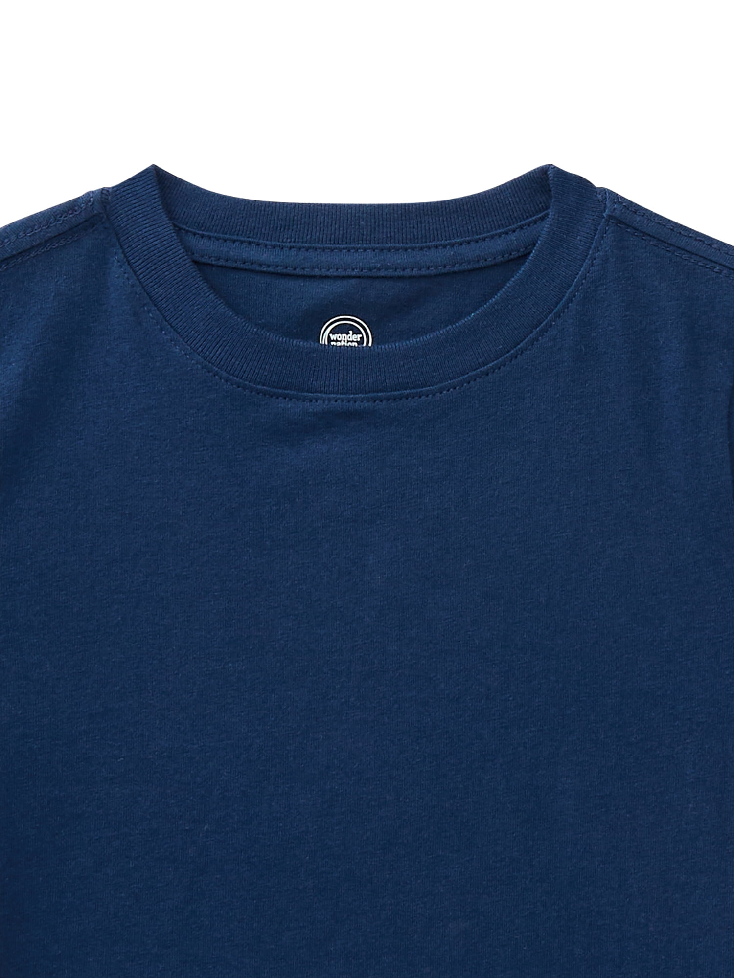 Wonder Nation Toddler Boys Short Sleeve Crewneck T-Shirts (Blue, 3-Pack, 18M-5T) x1tv8