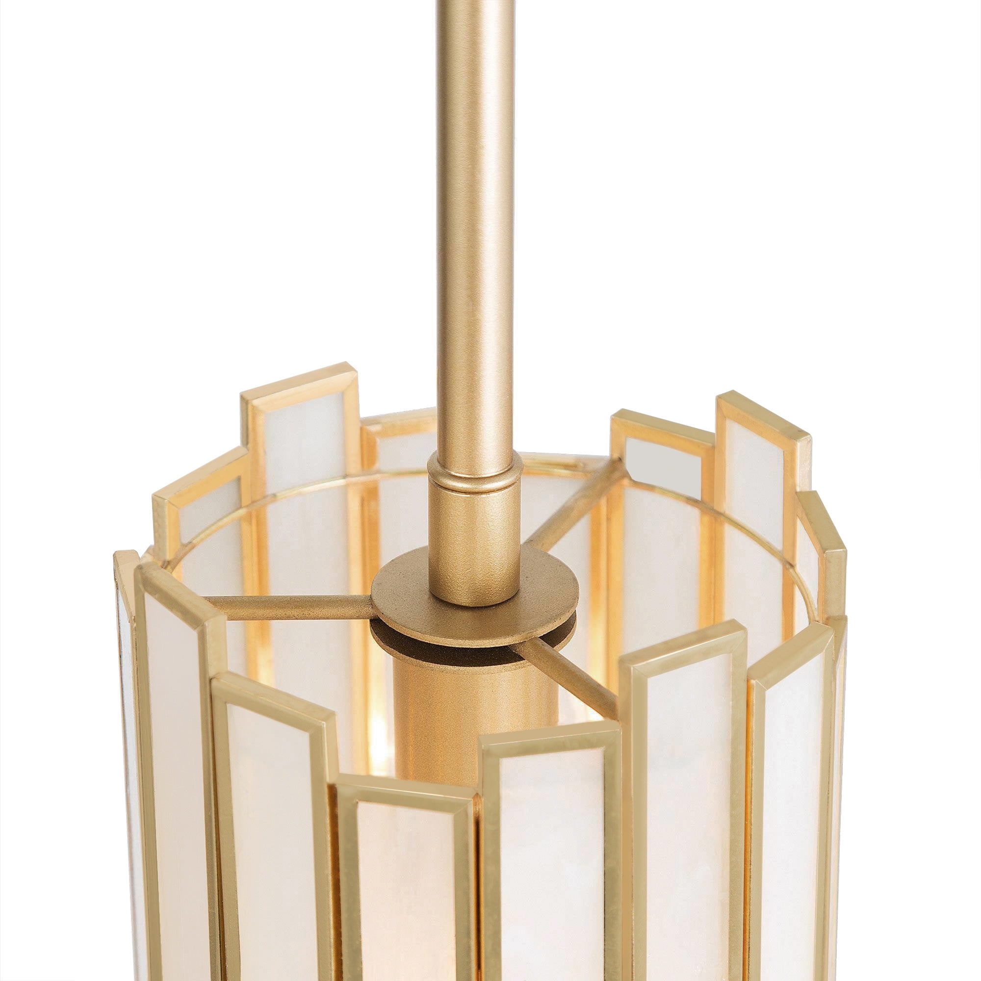LNC Art-Glass Cylinder Mini Pendant Light, Adjustable Modern Hanging Fixture for Kitchen Island (Gold, 4.3 in) qb273