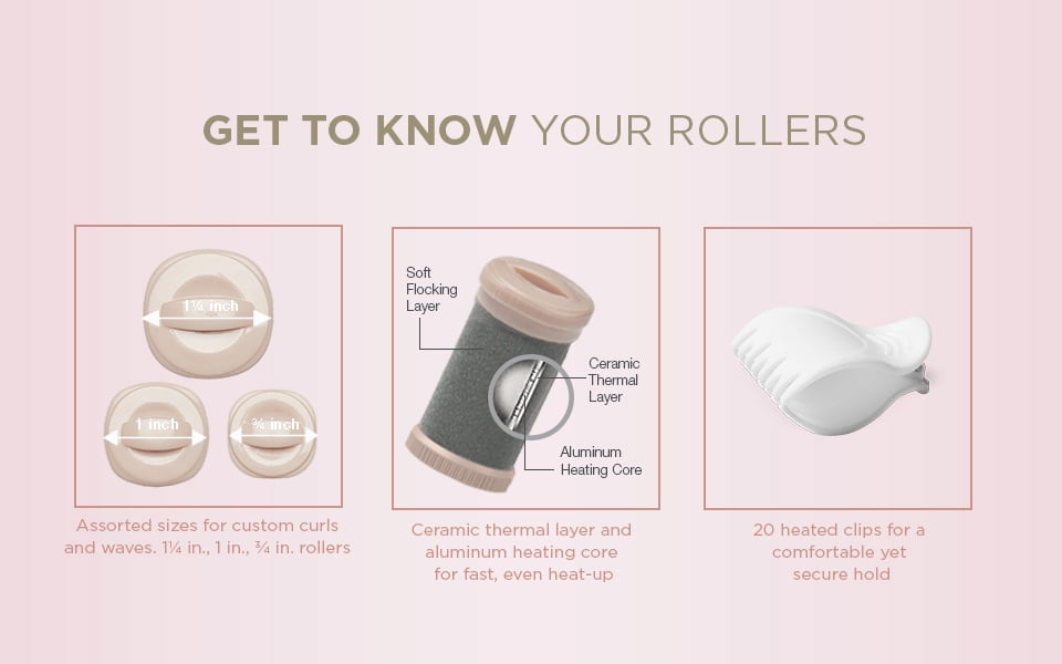 Conair Infiniti Pro Ceramic Flocked Hot Rollers Set (White, 20-Piece) abxoa
