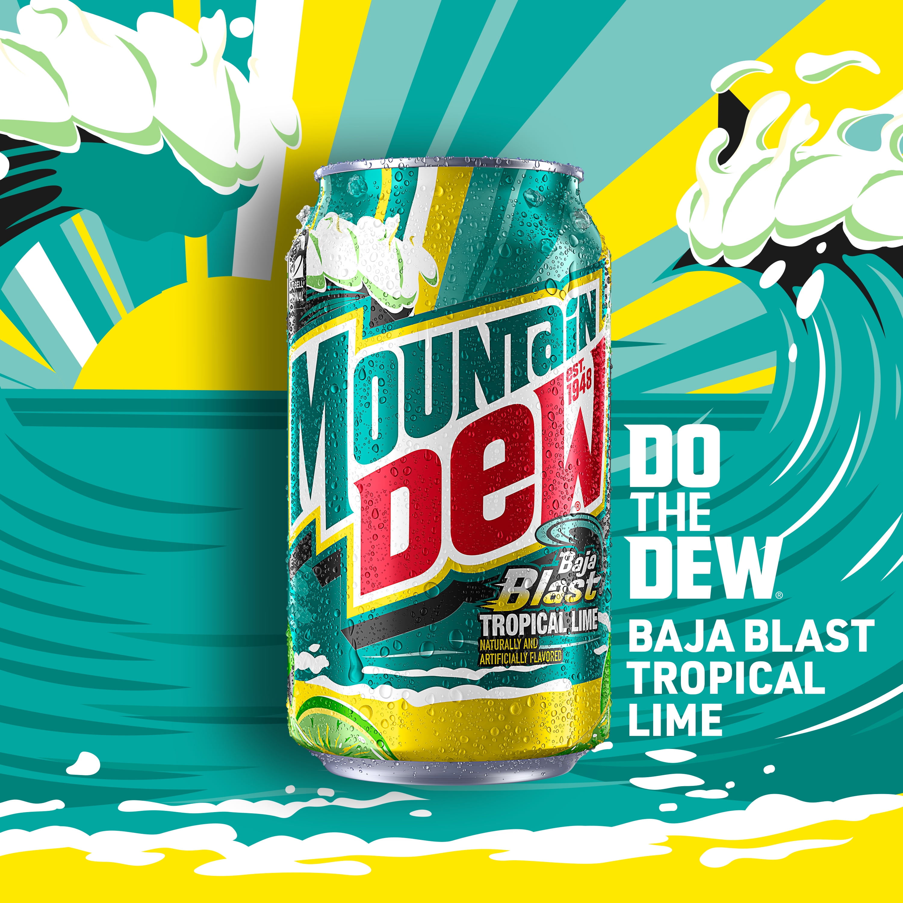Mountain Dew Baja Blast Tropical Lime Soda, Refreshing Citrus Flavor (24 Pack, 12 fl oz) dfc4e - Image 4