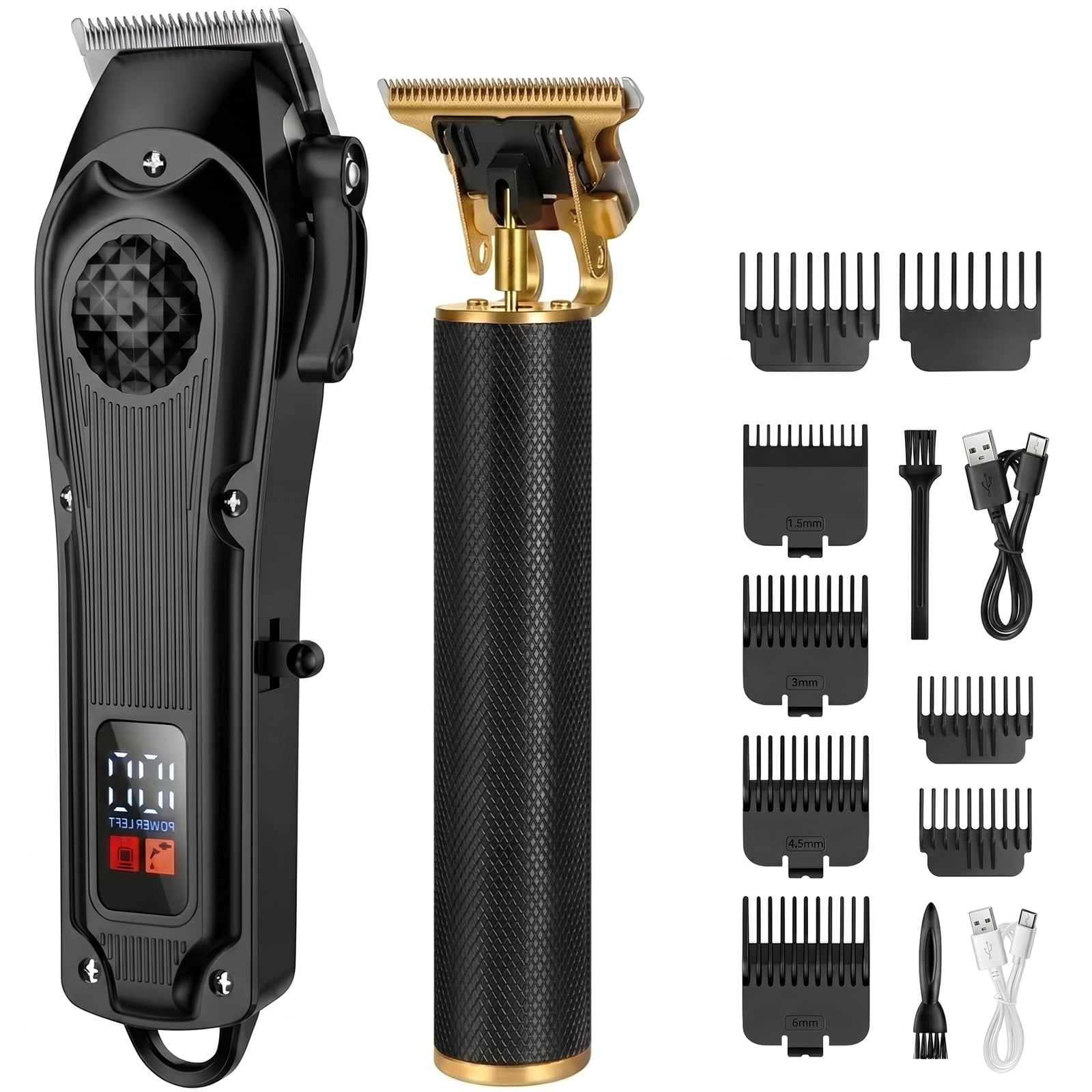 Obacre Professional Cordless Hair Clipper and Beard Trimmer Set (Black, 1 Piece) q1y7f