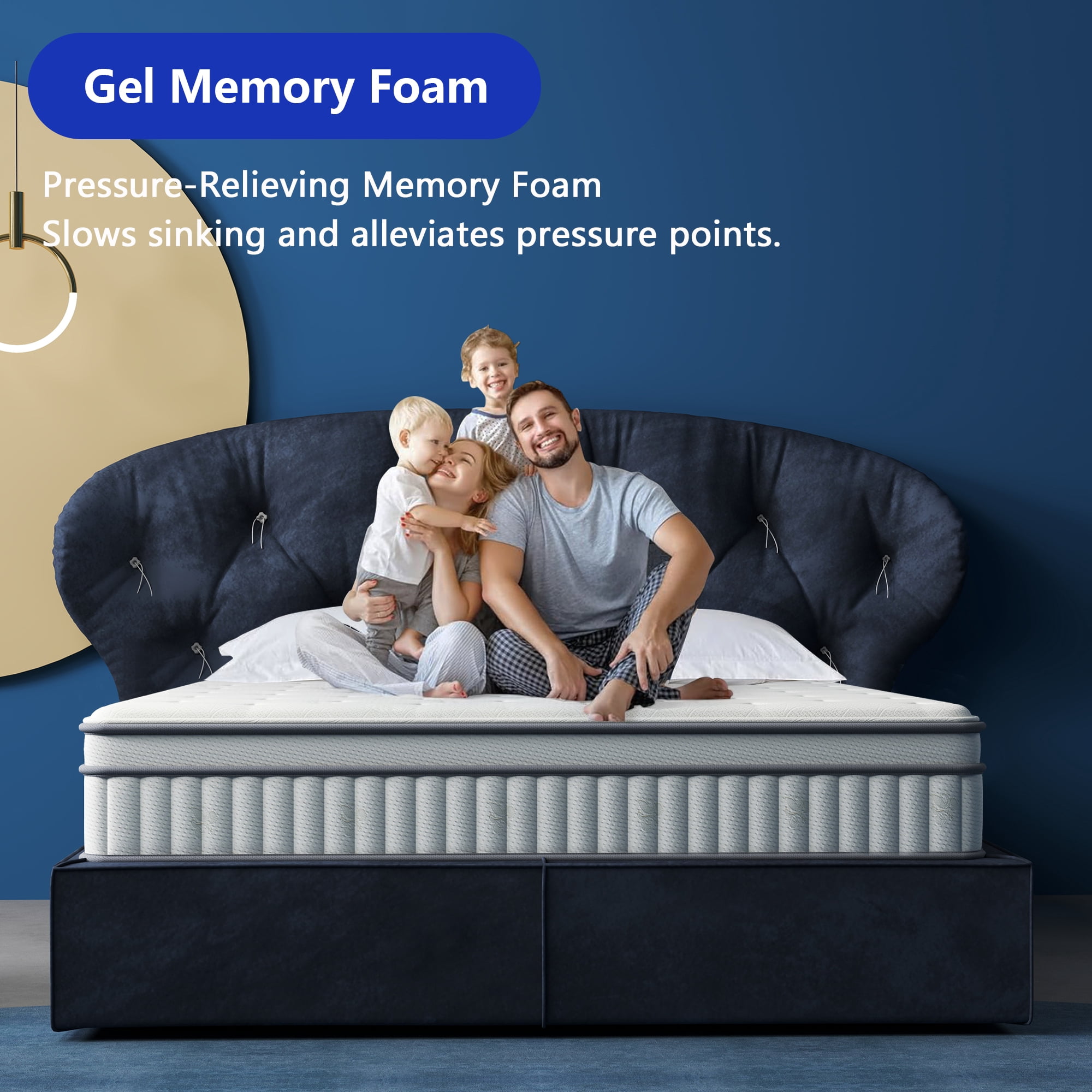 AOOWOW 10 Inch Hybrid King Size Mattress, Cooling Gel Memory Foam and Pocket Spring Support (King, 76 in x 80 in x 10 in) no91m