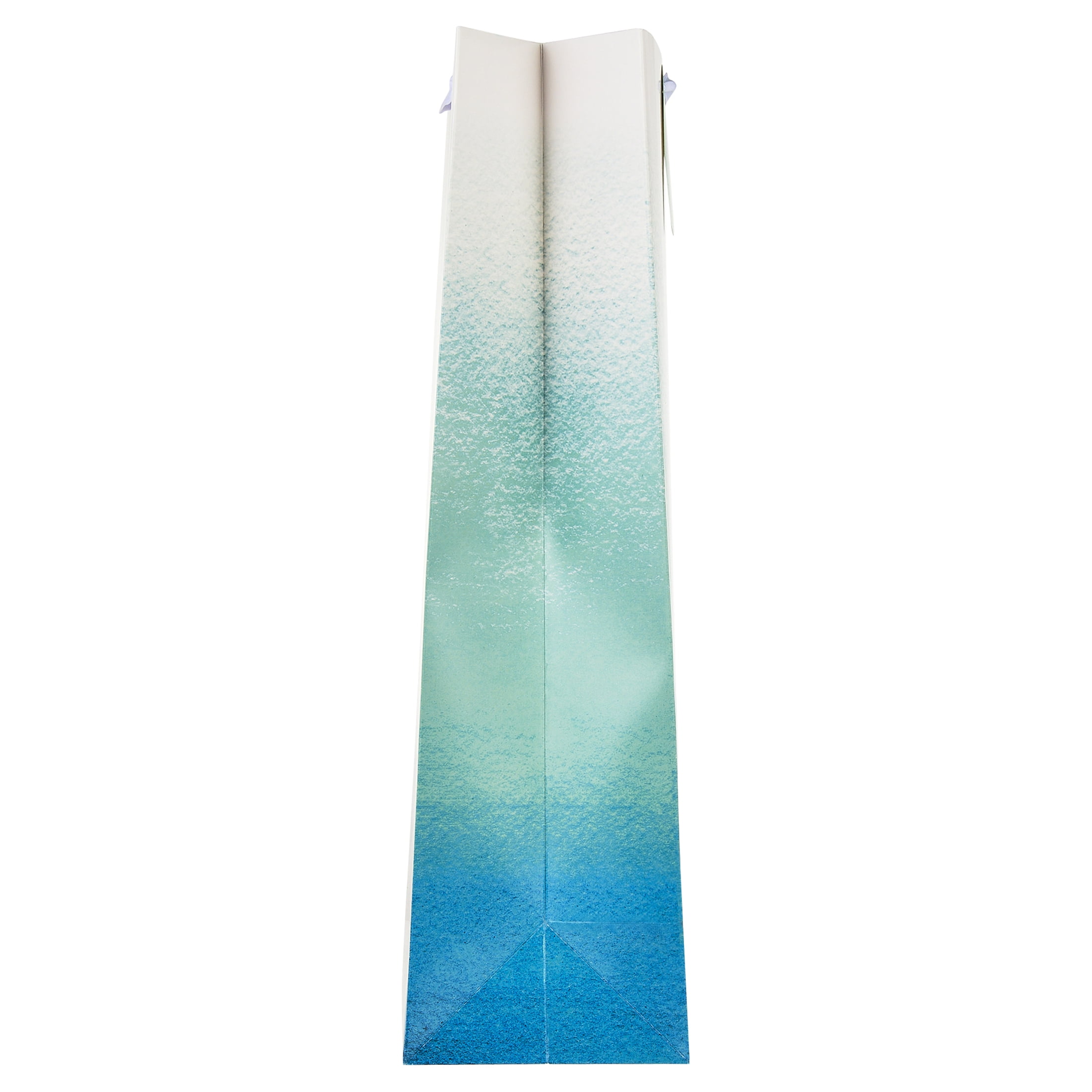 Way To Celebrate Jumbo Paper Gift Bag, Ombre Design with Ribbon Handles (Blue and White, 14.5 in x 5 in x 18 in) us7vd