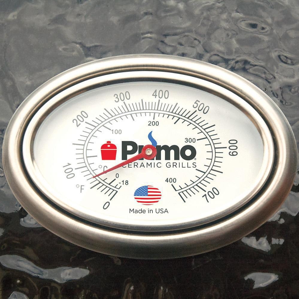 Primo Oval Junior 200 Ceramic Kamado Grill (Black, 21 in x 15 in) 47qz0