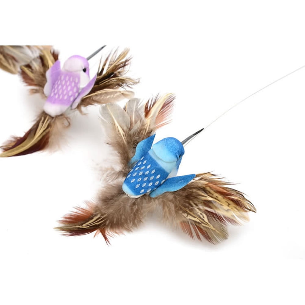 GERsome Interactive Cat Toy Tumbler (Spinning Bird Teaser, Extra Long Feather Wand) munxv