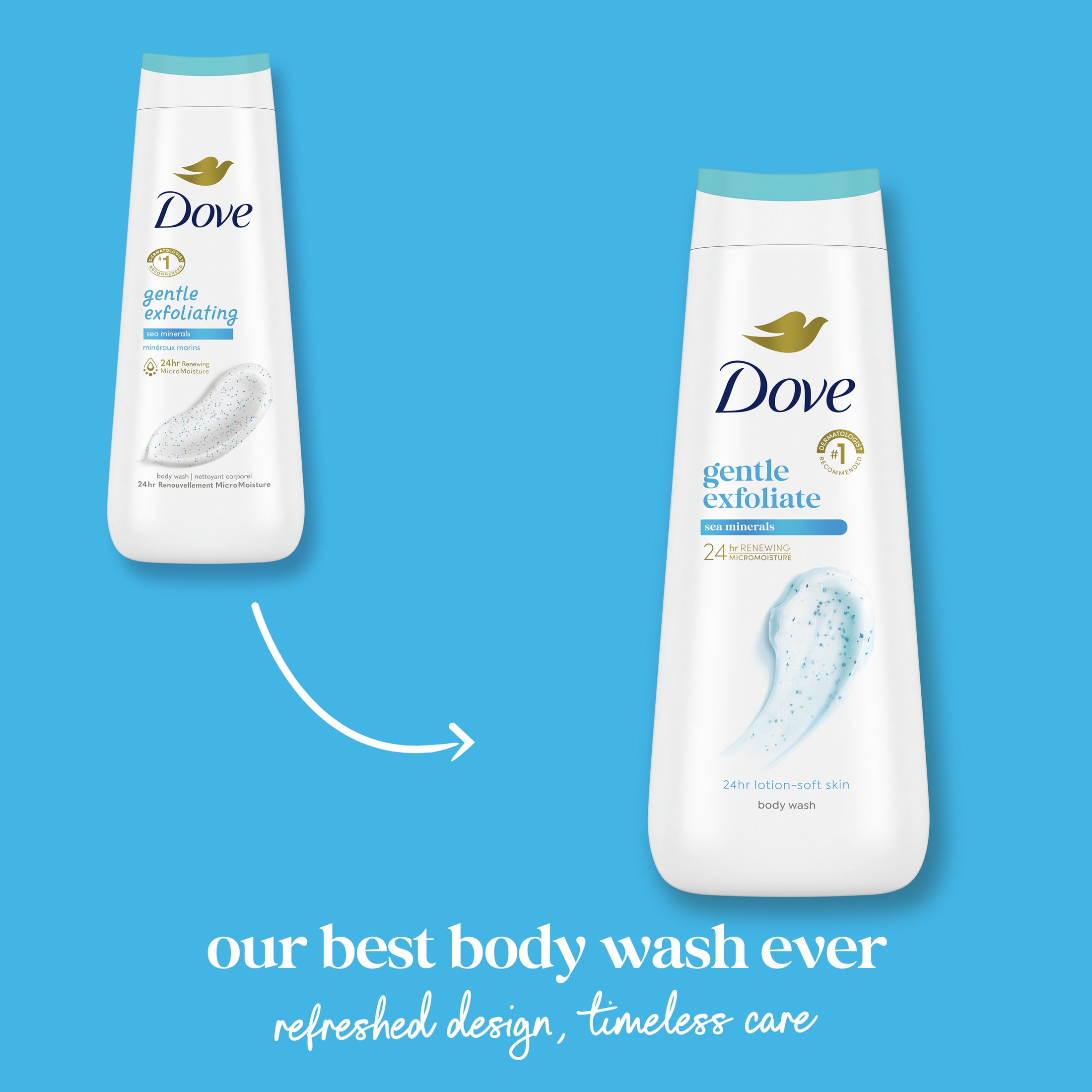 Dove Gentle Exfoliating Body Wash with Sea Minerals for Soft Skin (20 oz) 66ttx - Image 3