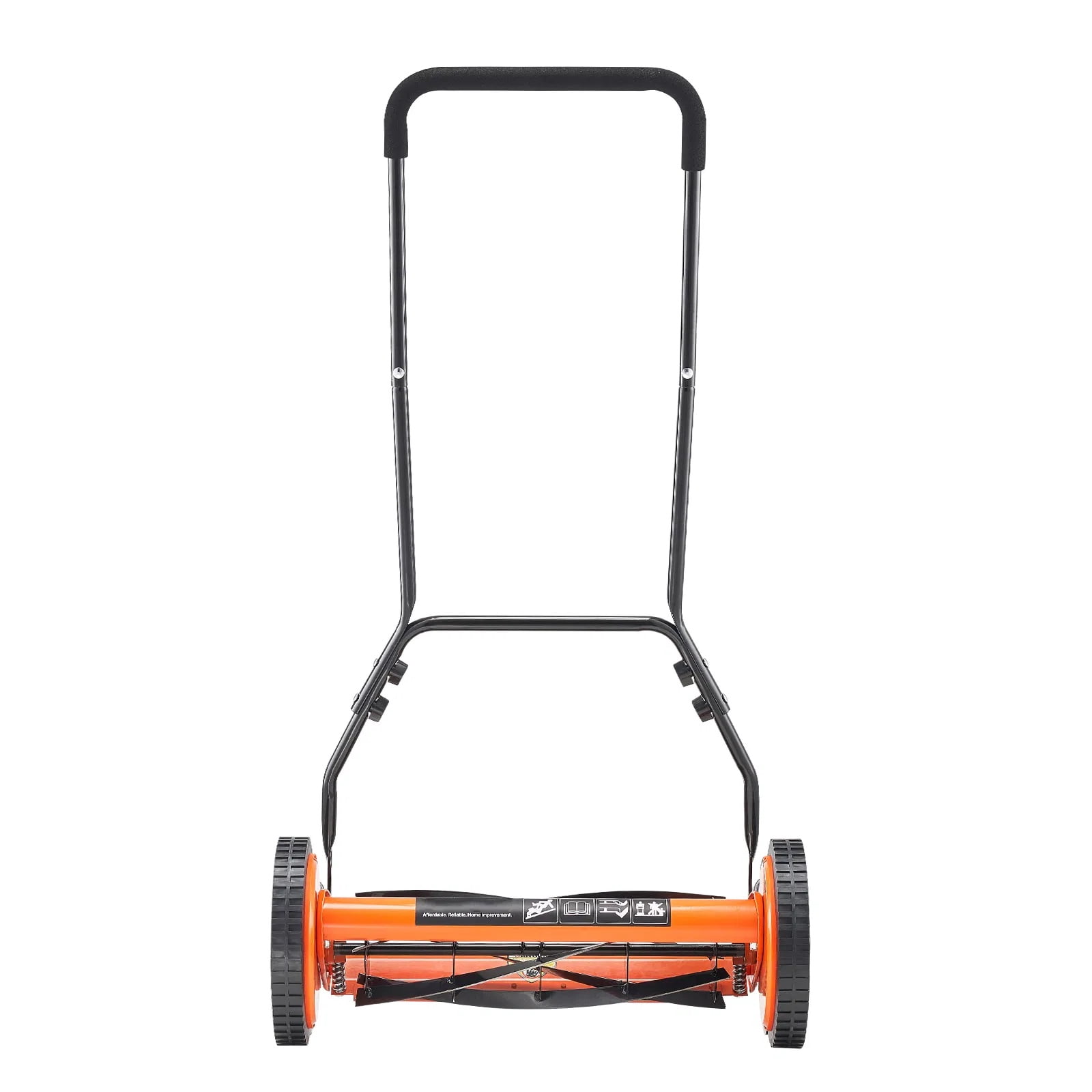 Generic Push Reel Lawn Mower, 5-Blade Manual Walk-Behind Mower with Grass Catcher Bag (Green, 18 in) w1hda