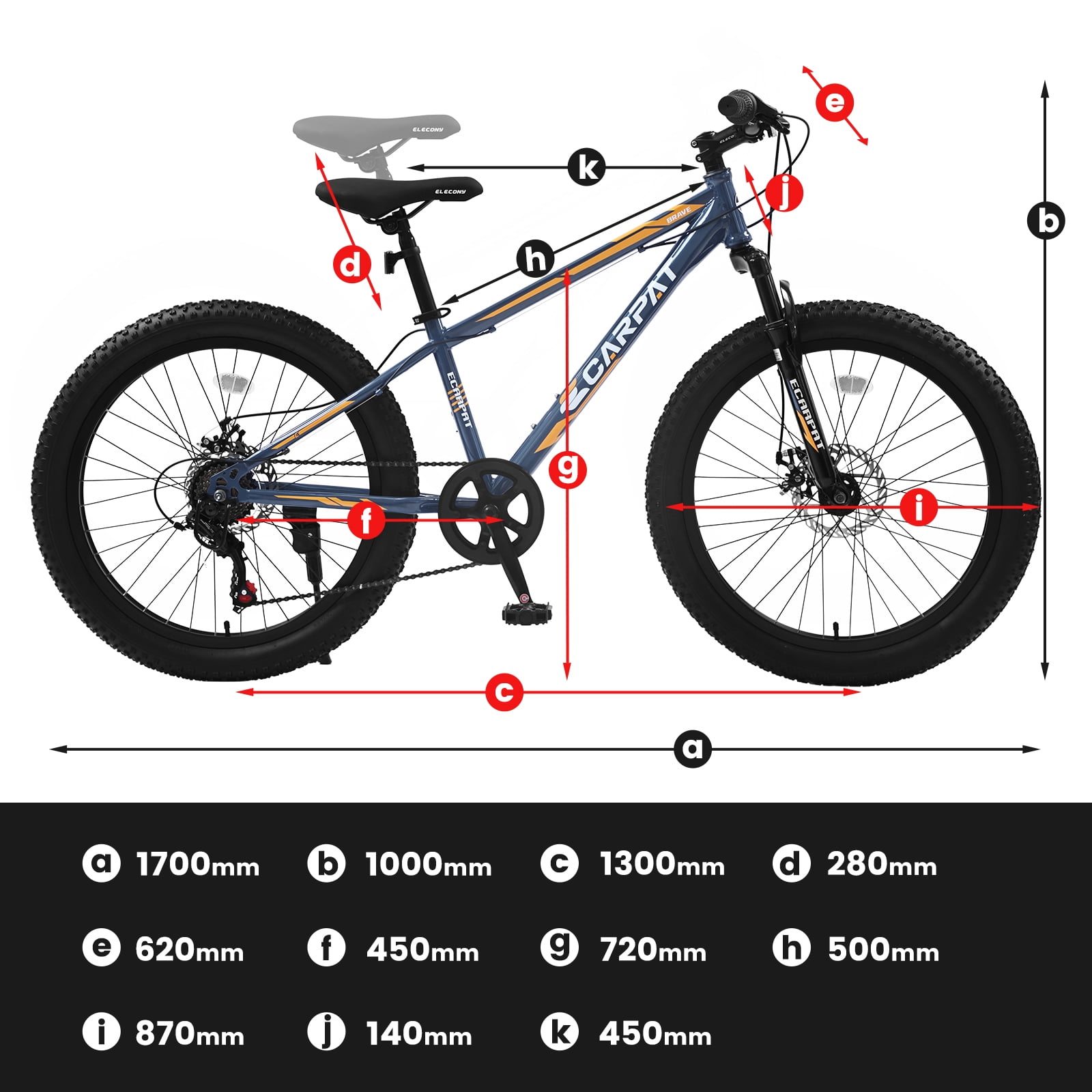 Track 7 Fat Tire Mountain Bike, 7-Speed Shimano Drivetrain, High-Carbon Steel Frame, Dual Disc Brakes (Grey, 24 in) o1umh