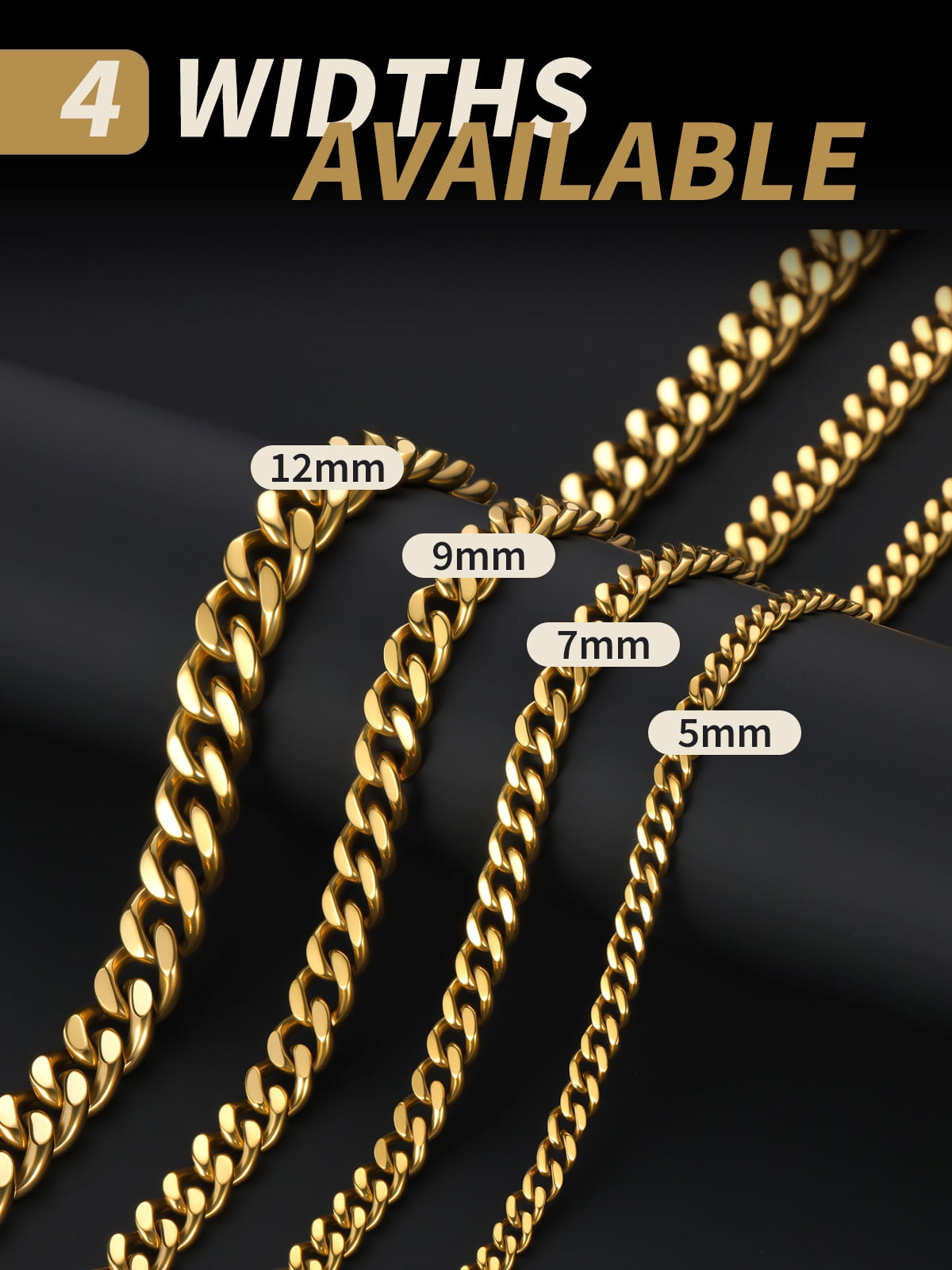 FindChic Cuban Link Chain Necklace for Men and Women (Gold, 14 in) zrgz0