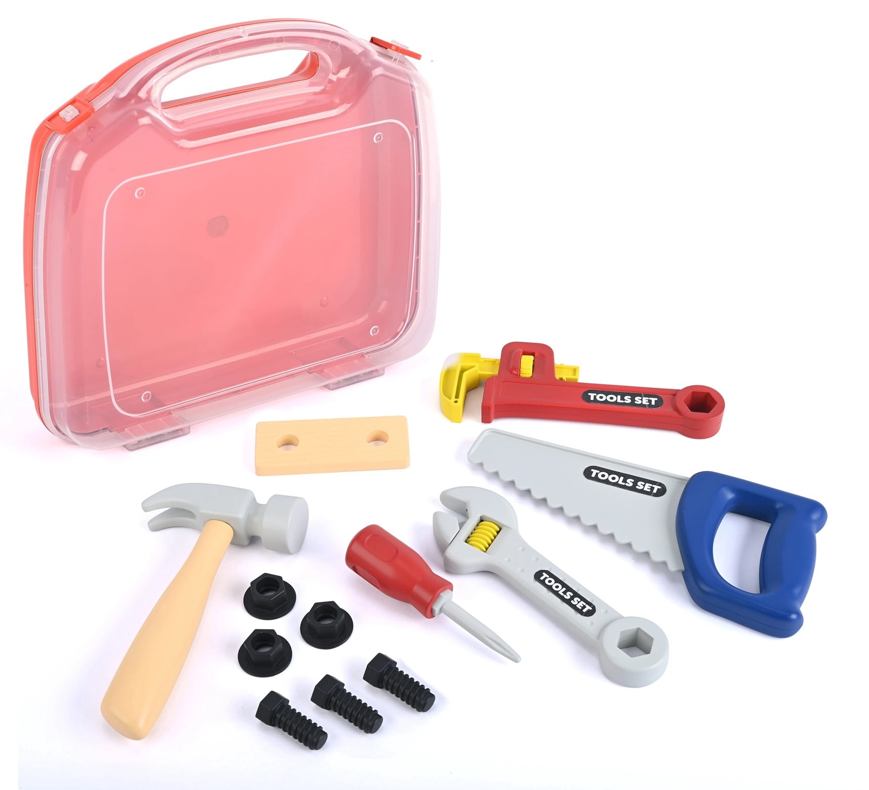 Kid Connection Toy Tool Set with Carrying Case (9 Piece Construction Pretend Play Kit) s2brf