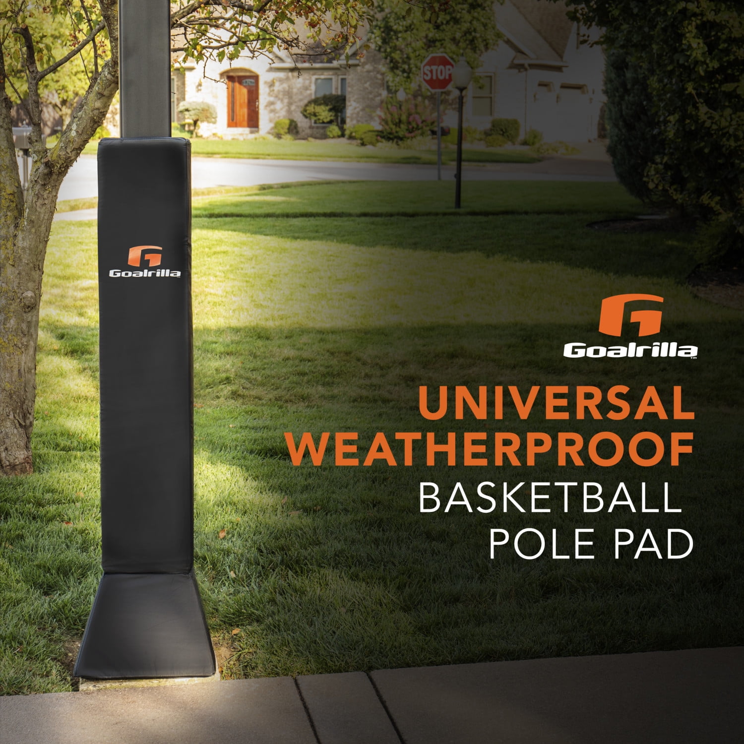 Goalrilla Universal Basketball Pole Pad, Protective All-Weather Safety Cushion (Black, 62 in) hrpr6