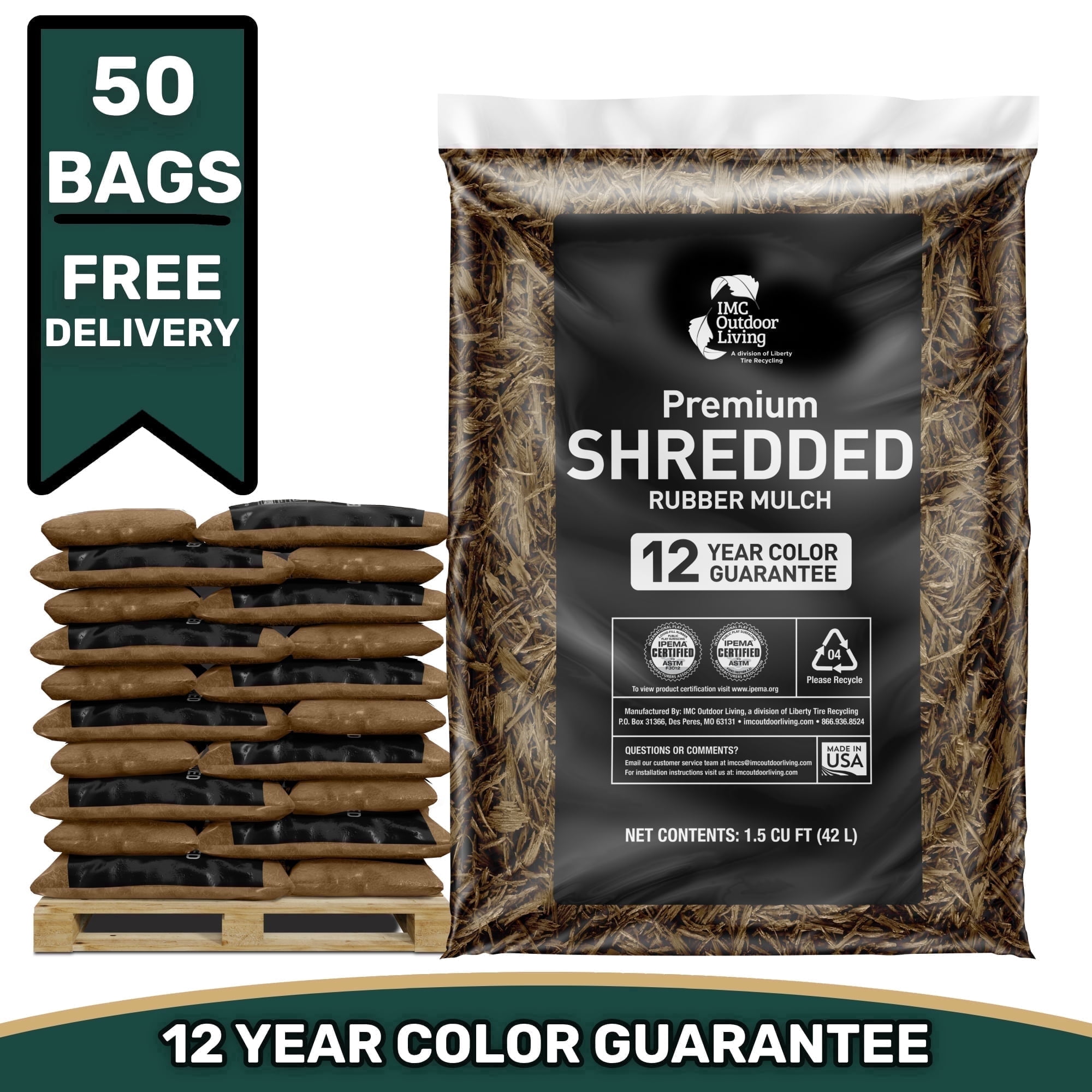 GroundSmart Cypress Shredded Rubber Mulch (Beige, 75 cu ft) sr8mp