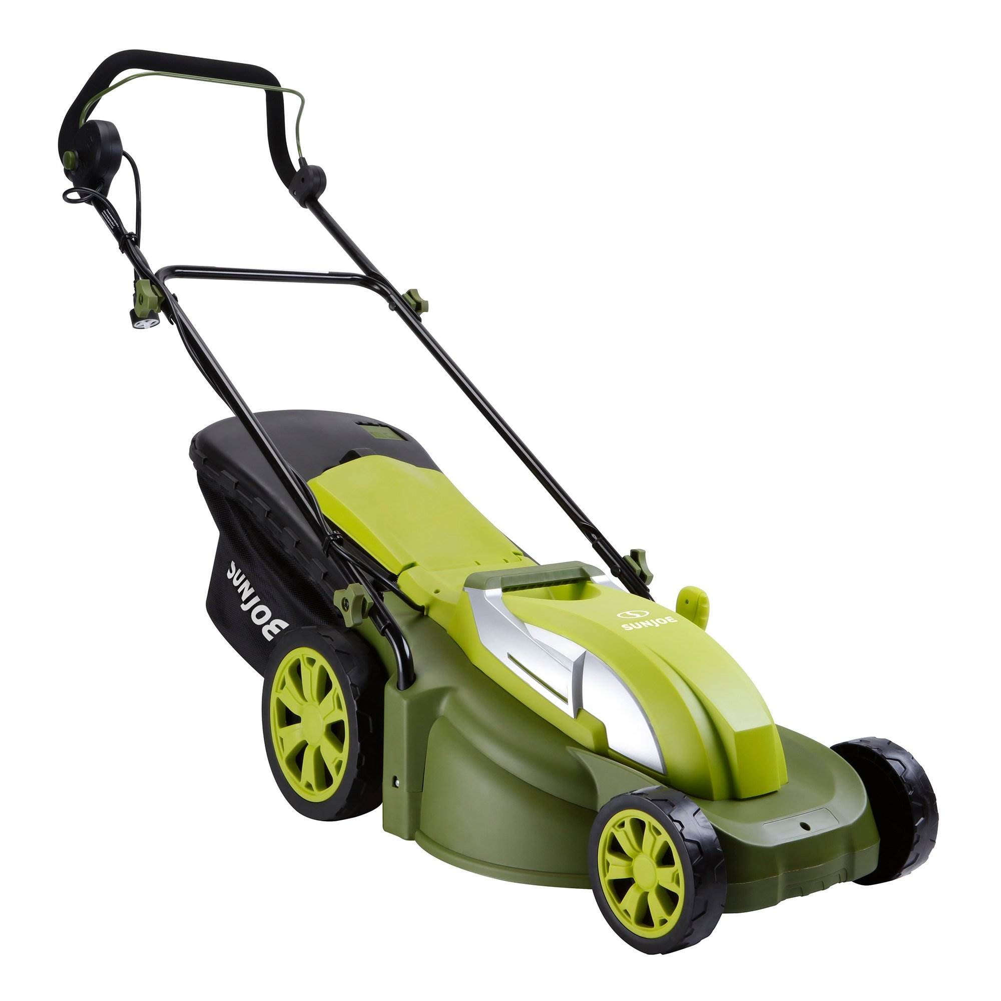 Sun Joe Electric Walk Behind Lawn Mower and Mulcher (Green, 17 in) ue9yu