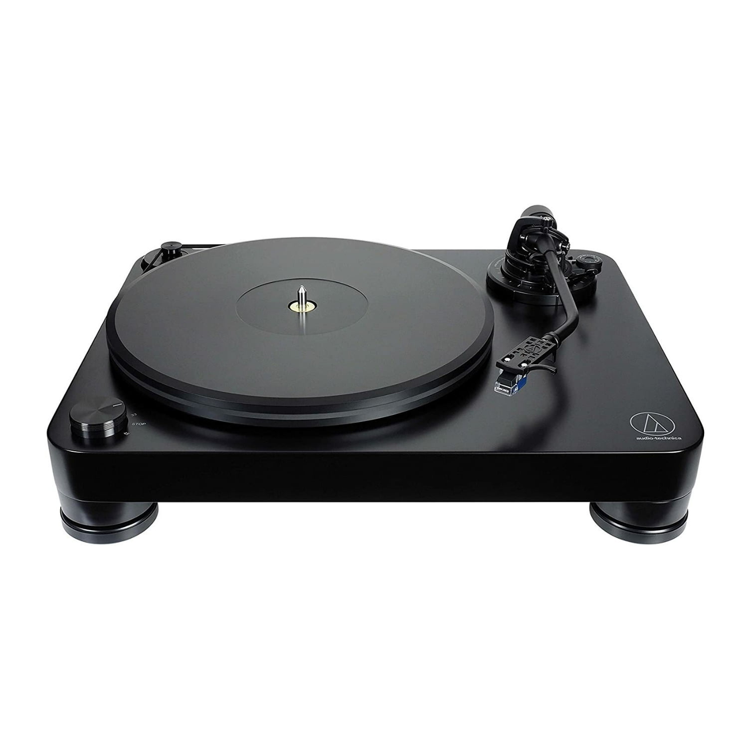 Audio-Technica AT-LP7 Fully Manual Belt-Drive Turntable System with Studio Monitors and Record Brush (Black) 0huwk
