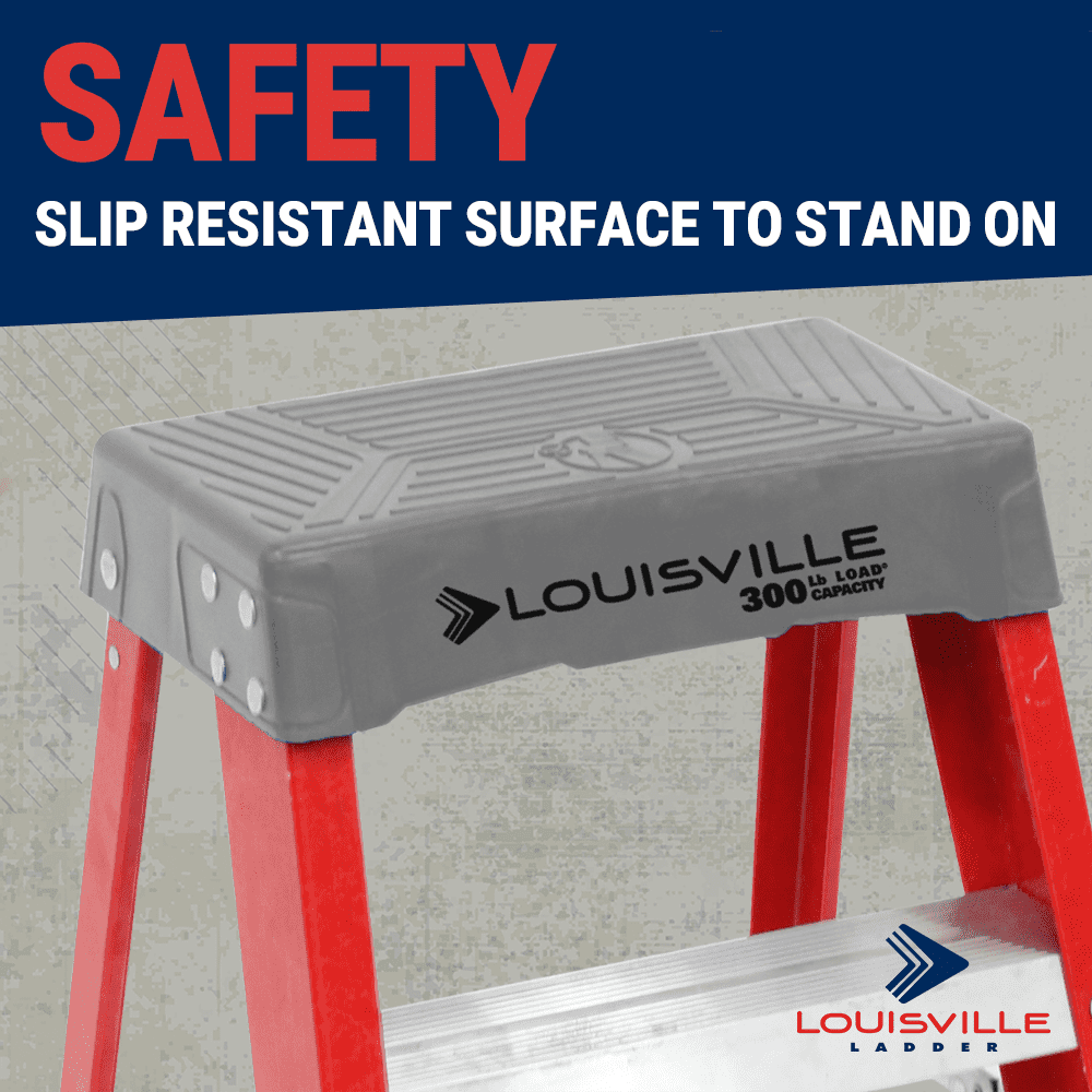 Louisville Ladder Fiberglass Step Stool Industrial Duty (Orange, 2 ft) jey5b