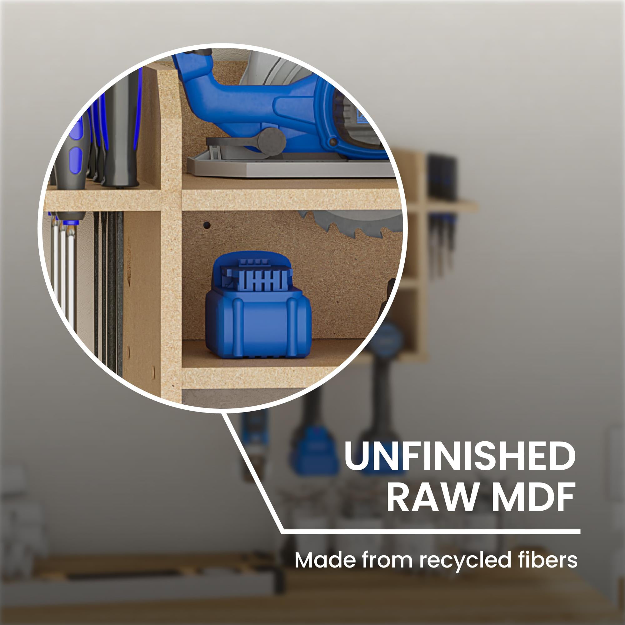 Systembuild Evolution Benford Wall Mount Tool Organizer for Drills and Saws (Raw Board) r7q3o