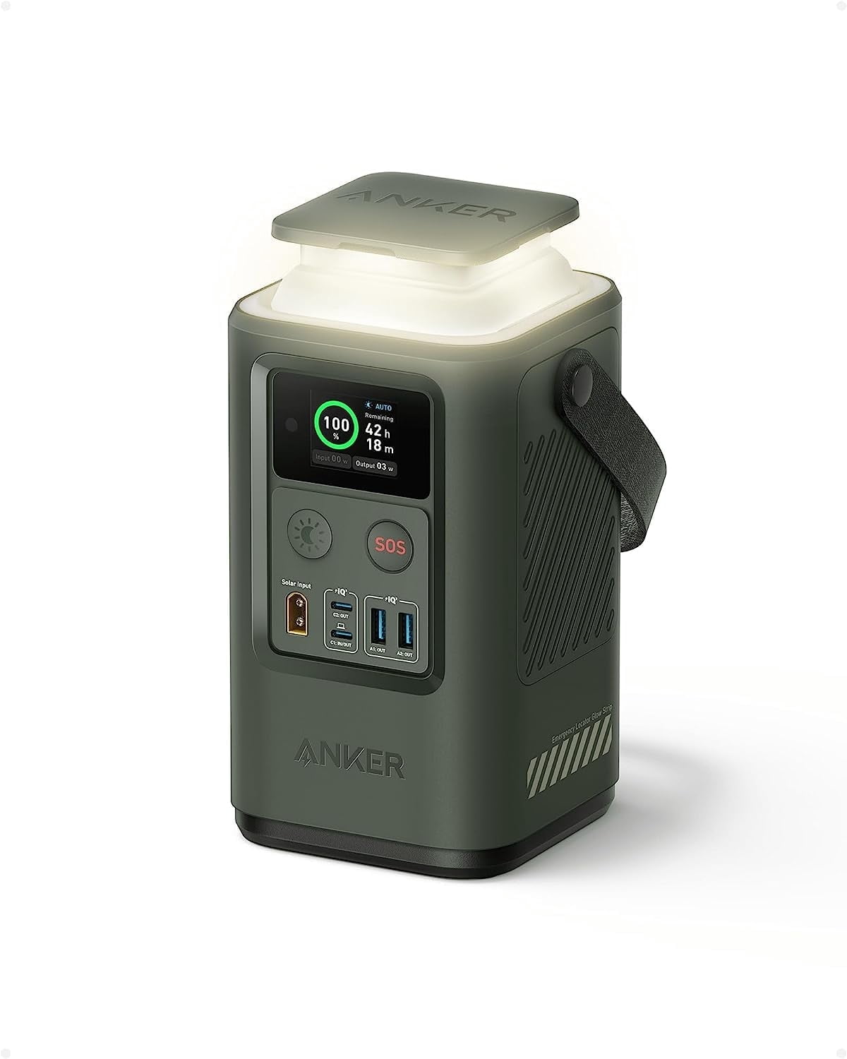 Anker 548 Power Bank Portable Outdoor Generator with Smart Display and SOS Mode (Green, 192Wh) m9a9a