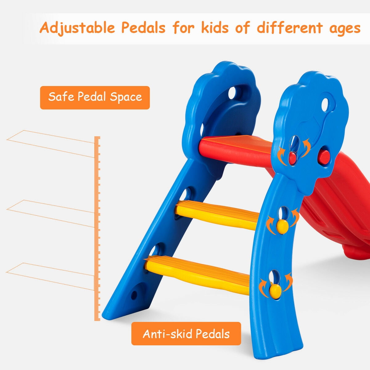 INFANS Kids Folding Play Slide, Indoor and Outdoor Climber for Toddlers (Red, 110 lb Capacity) obwdz