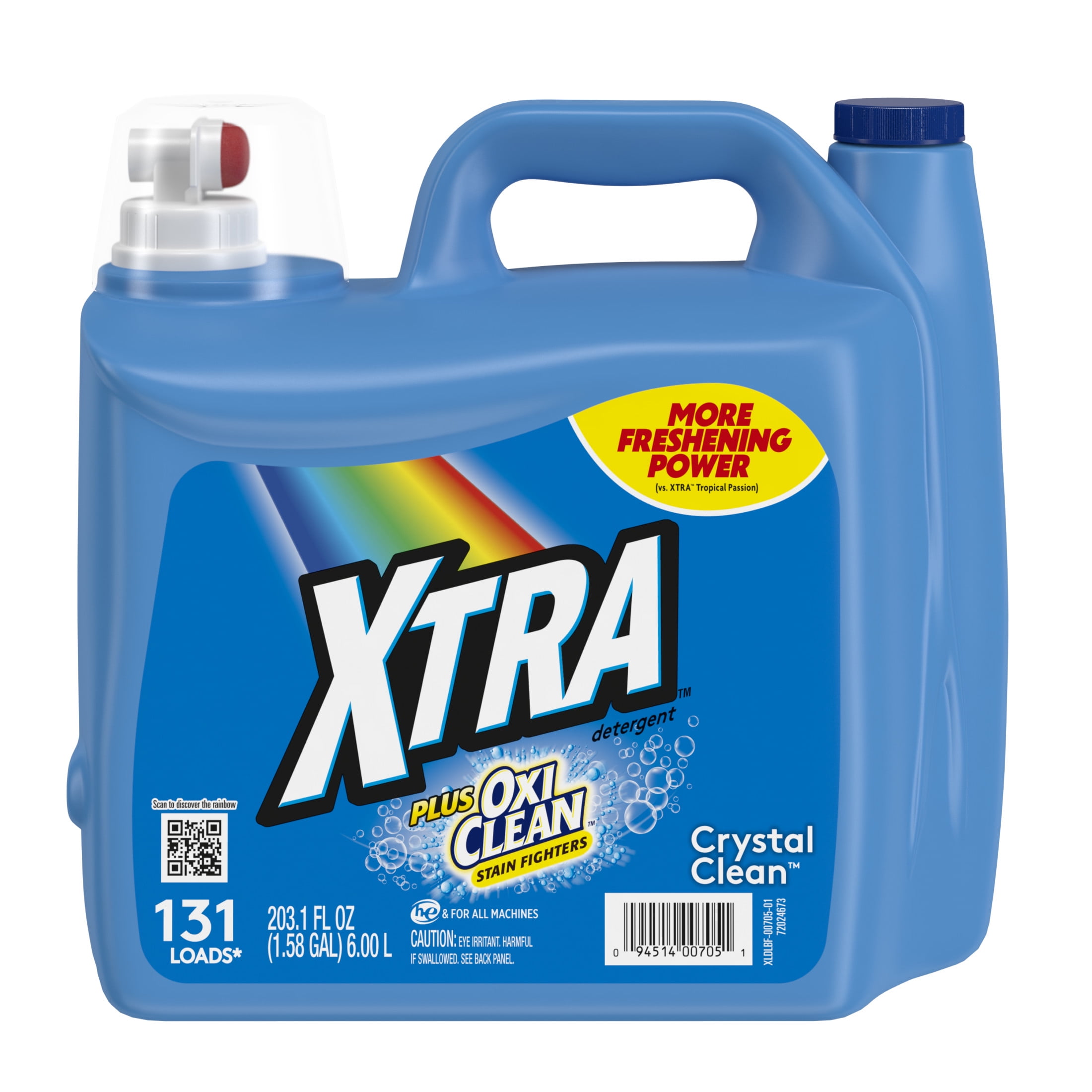 Xtra Plus OxiClean Liquid Laundry Detergent, Deep Cleaning Formula, Crystal Clean Scent (203.1 fl oz) mt61b