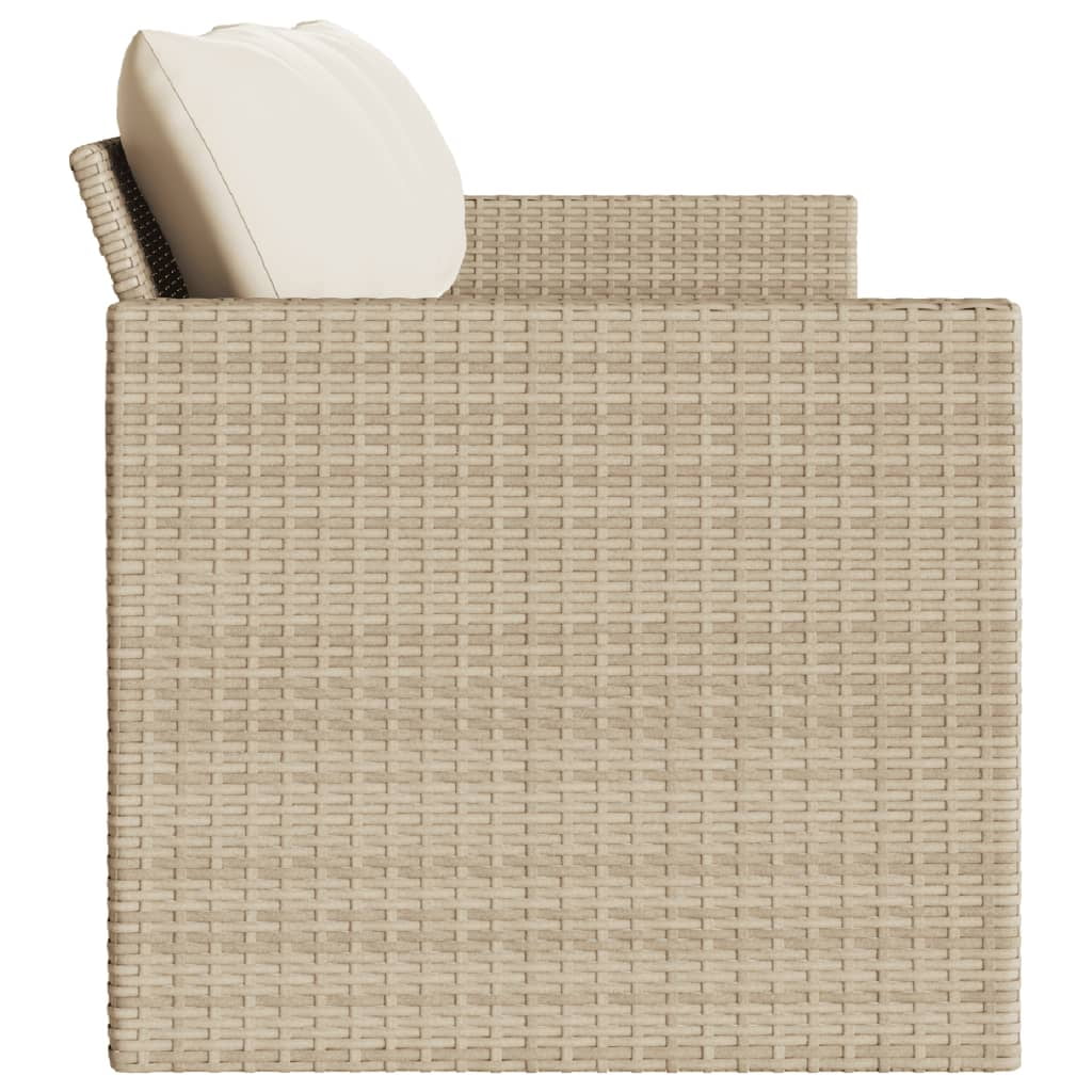vidaXL 3-Seater Patio Sofa with Cushions (Beige, 74.8 in x 25.6 in x 26.8 in) ewzyw