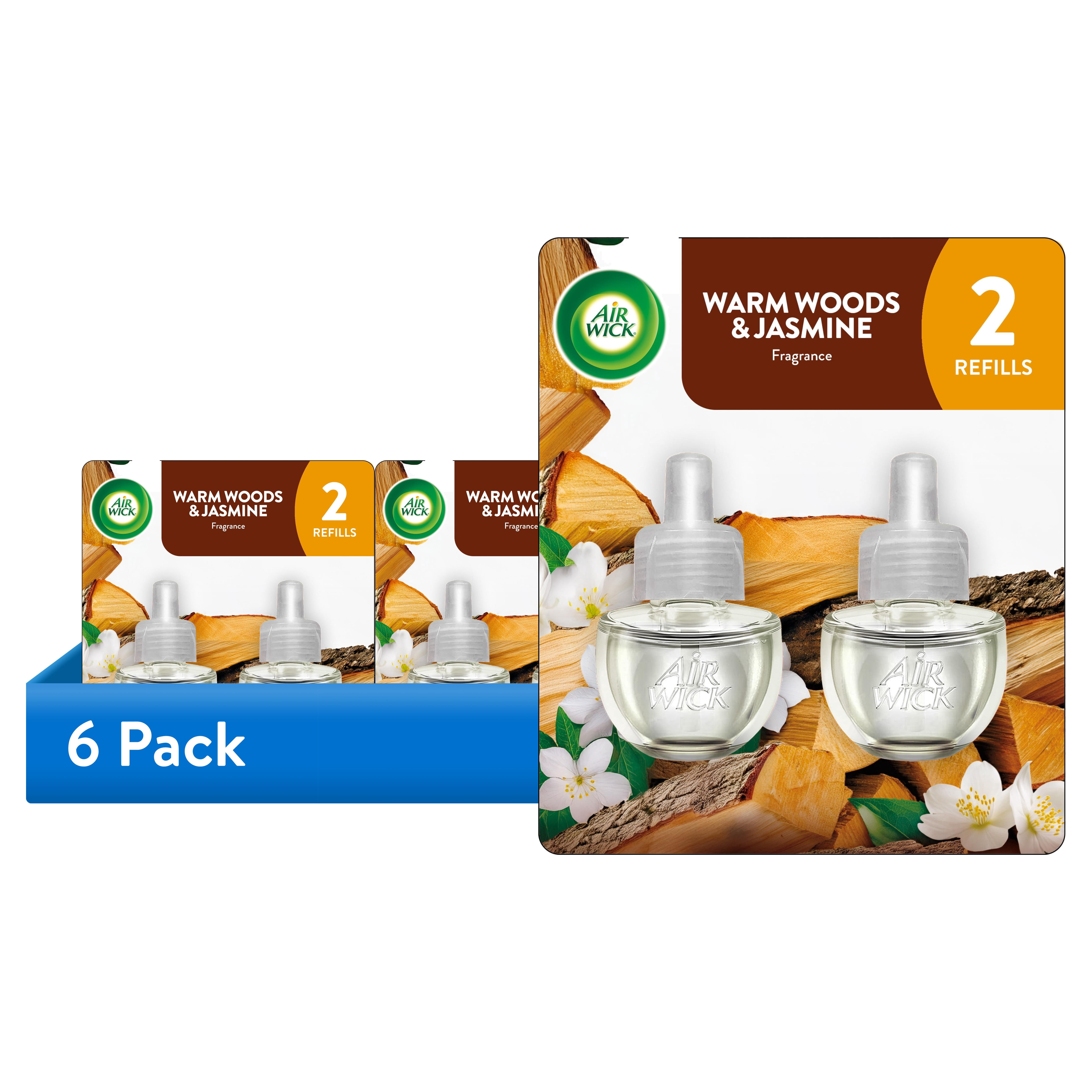 Air Wick Plug-in Scented Oil Air Freshener Refills, Warm Woods and Jasmine (6 Pack, 12 Total Refills) ykvgp