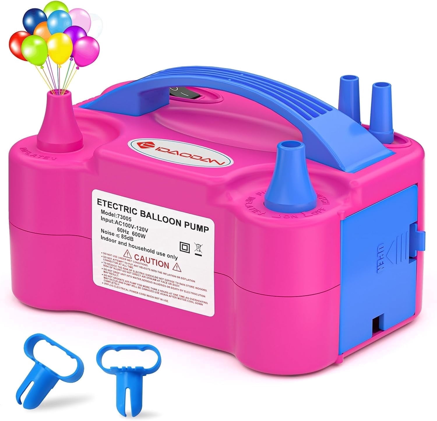 IDAODAN Electric Balloon Pump, Dual Nozzle High-Speed Air Inflator for Party Decorations (Red) zn2jk