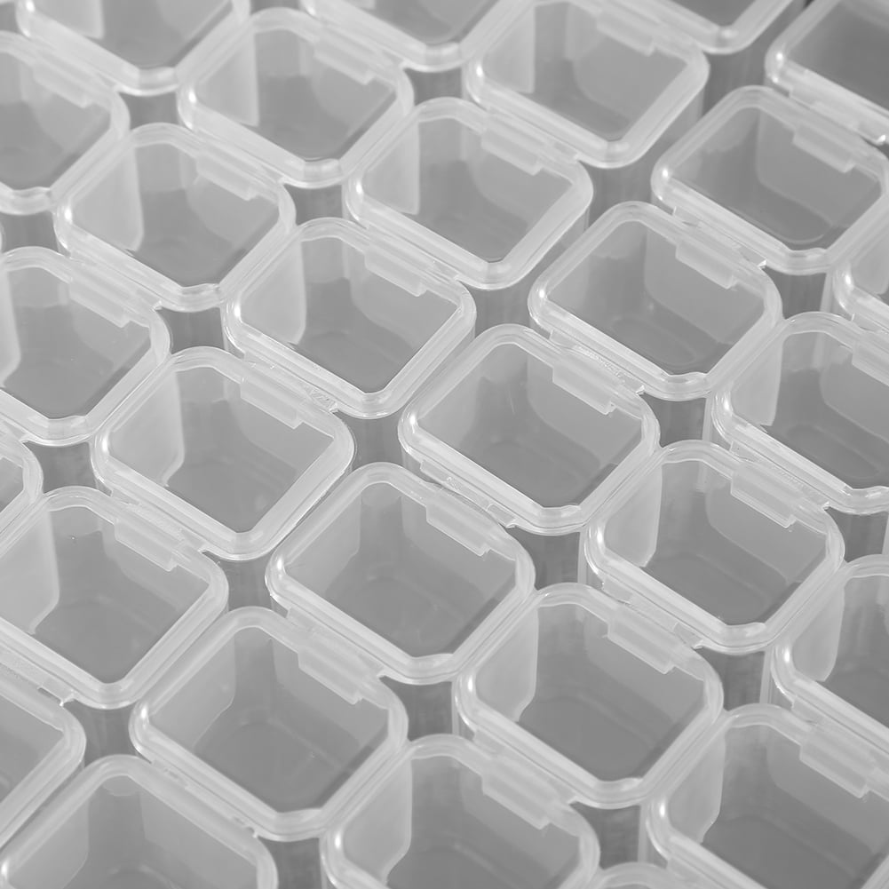 LIYJTK 56 Slot Diamond Painting Storage Container, Adjustable Plastic Bead Organizer for Nail Art and Craft Supplies (Clear, 56 Slots) ybaud