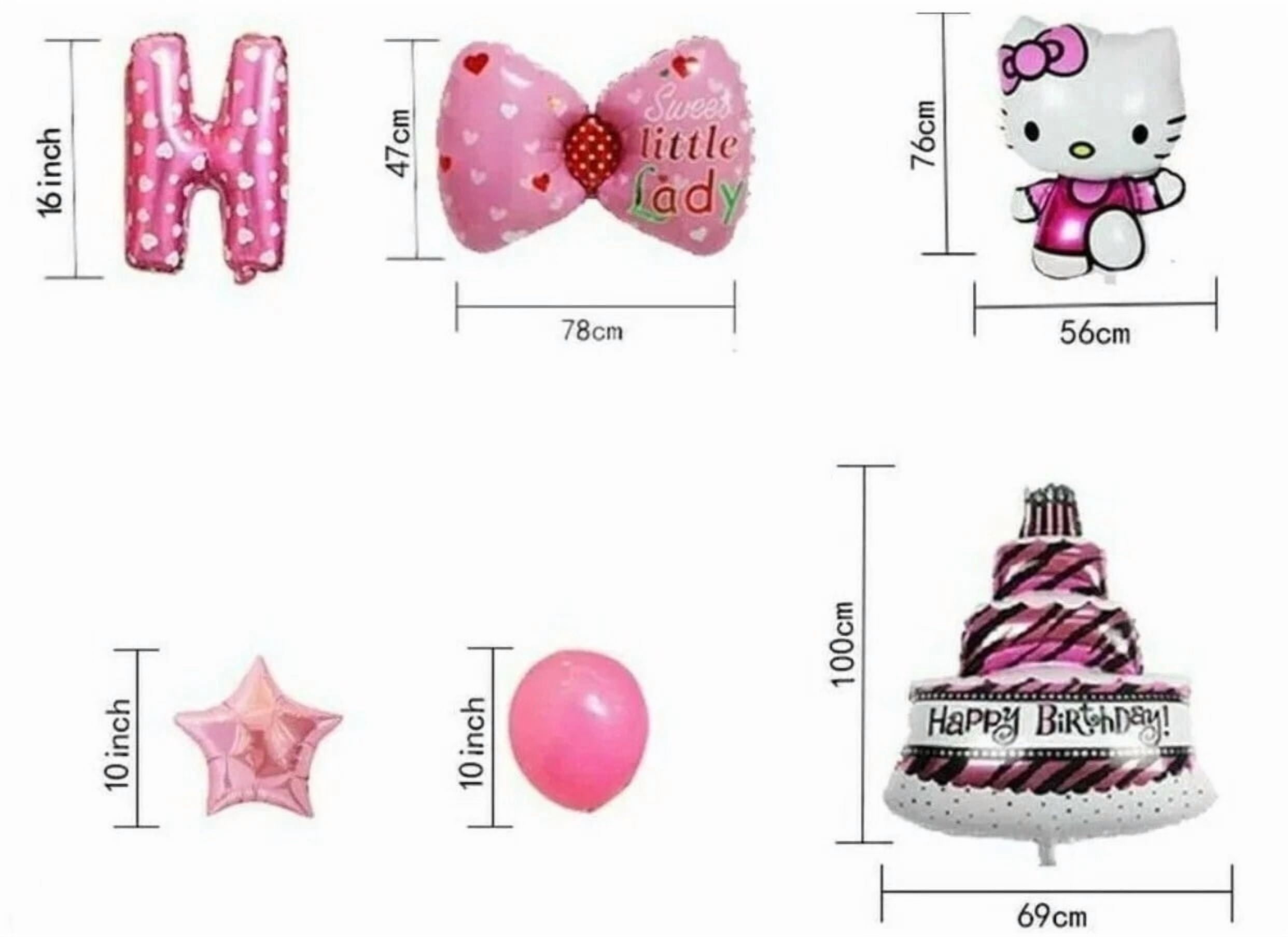 Dream Party Decor Hello Kitty Birthday Party Decorations Set (Pink, 1 Set) haedj