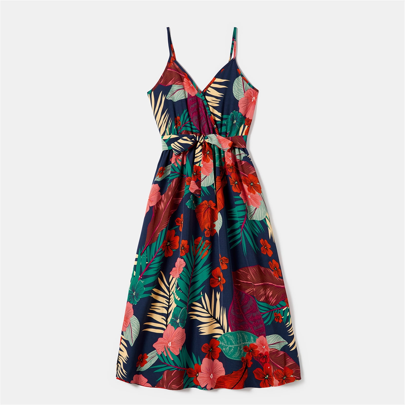 PatPat Women Sleeveless Hawaiian Beach Dress Floral Print Casual Sundress (Blue, M) i2gid