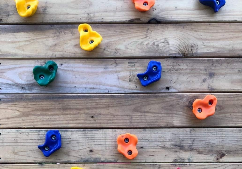 KINSPORY Rock Wall Climbing Holds Set for Kids with Handles (Blue, 20pc) 3gh2i