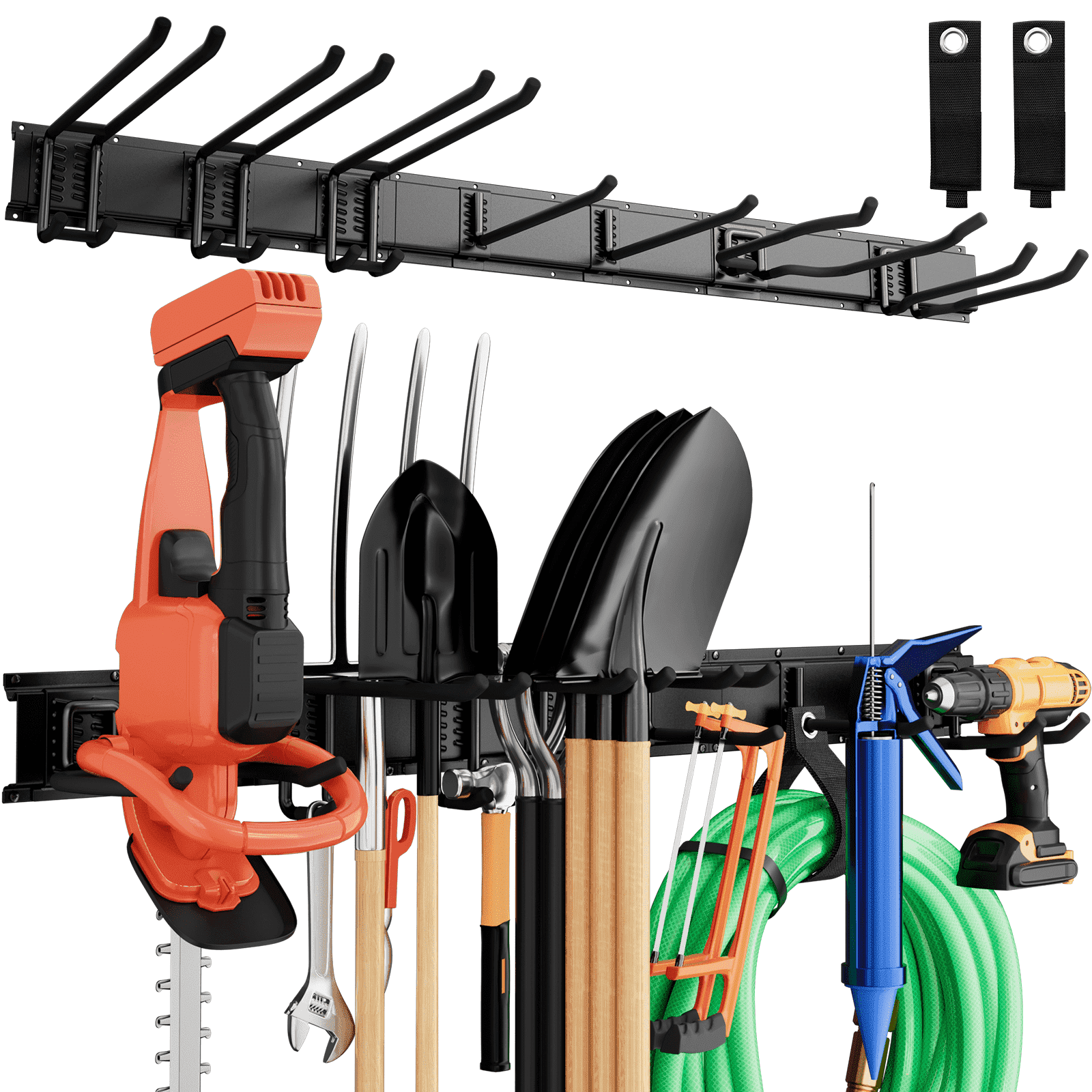UNTIMATY Garage Tool Organizer Wall Mount Storage Rack with 7 Adjustable Hooks (48 in, 450 lb Capacity) x8xmj