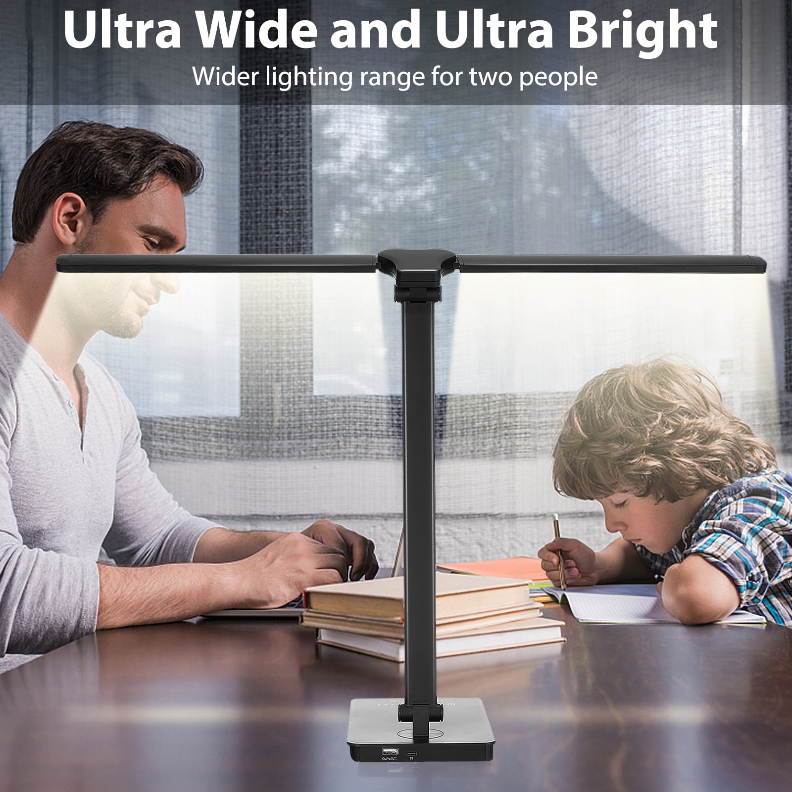 JOUALY LED Dimmable Desk Lamp with Touch Control and Foldable Design (5 Lighting Modes, 10 Brightness Levels) 0judp